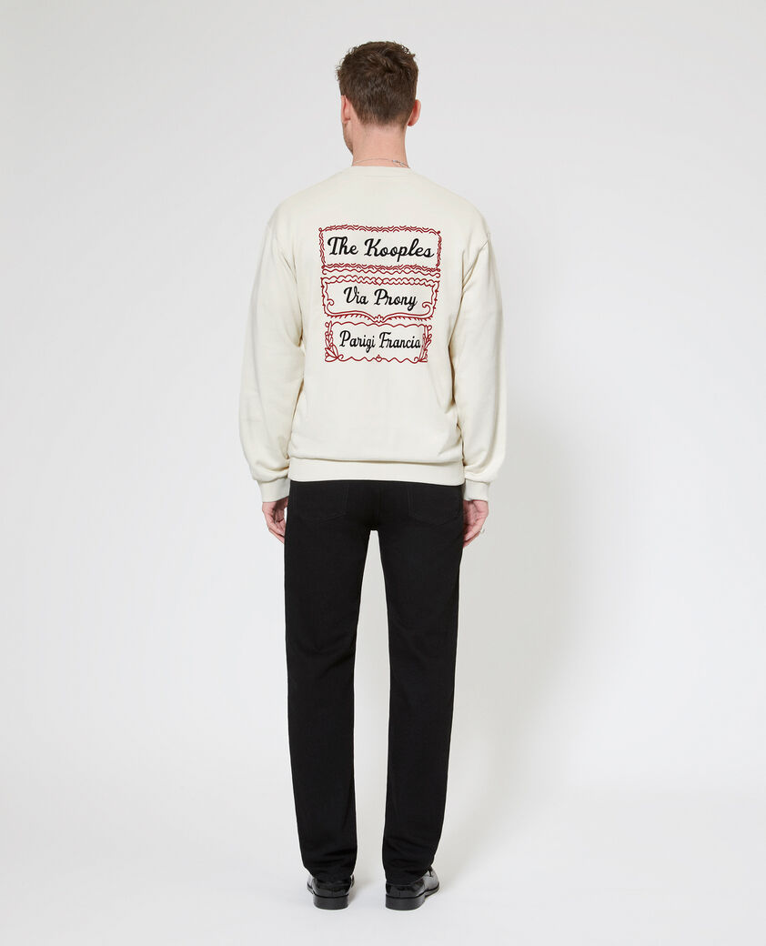 The Kooples HOMME LIGHT BEIGE sweatshirt avec s&eacute;rigraphie via prony beige