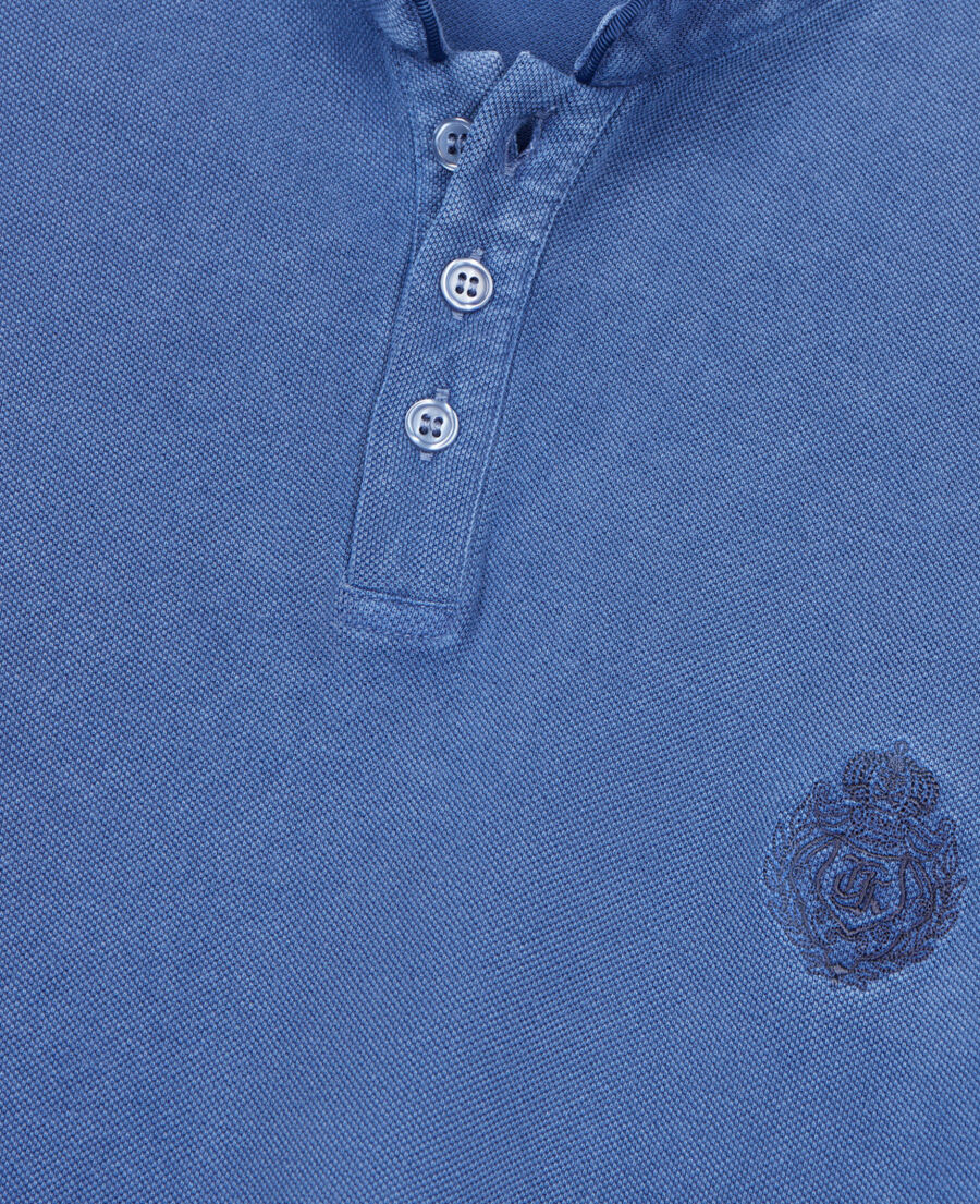 The Kooples H BLUE BRUT blue piqué cotton polo t-shirt