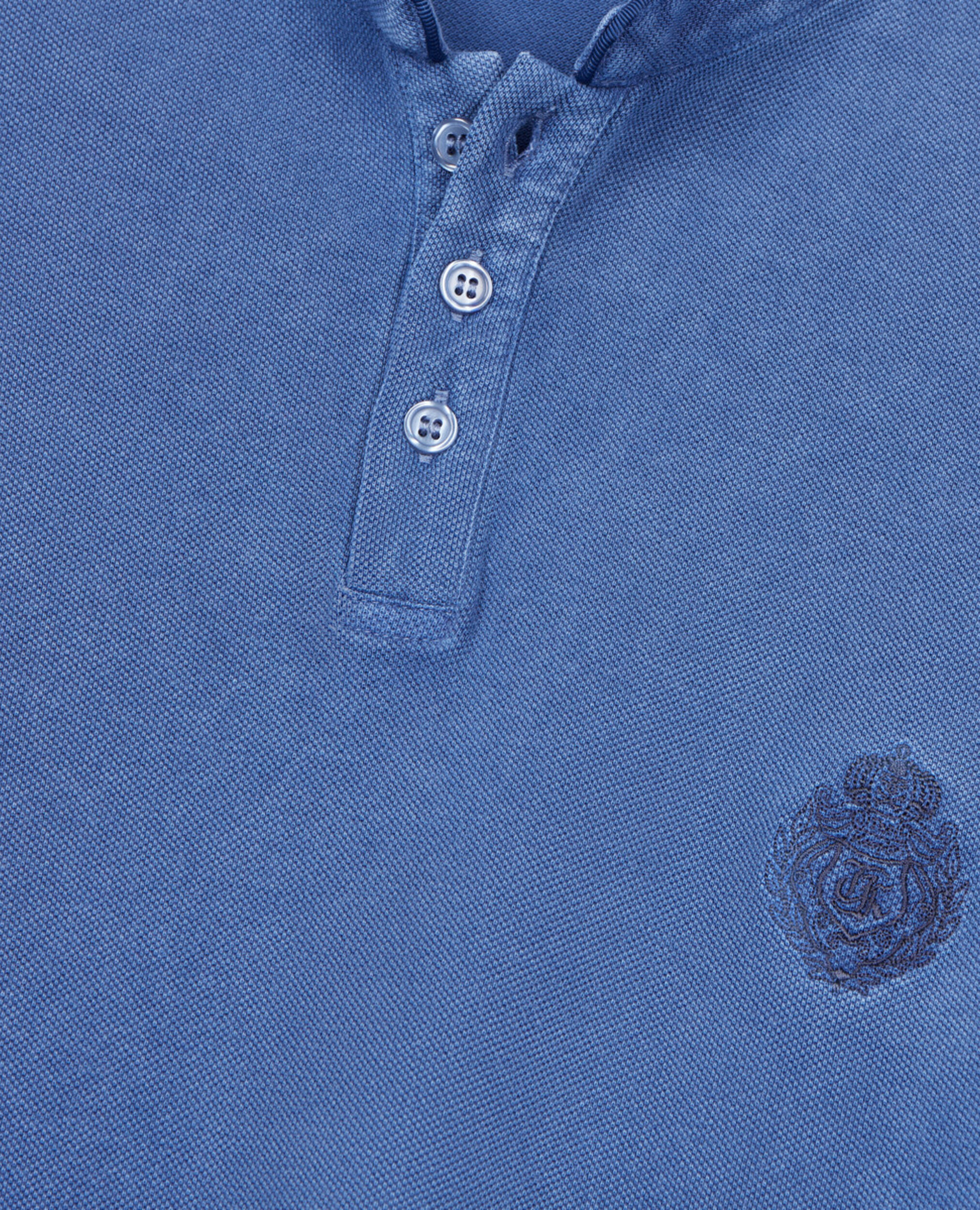 Blue piqué cotton polo t-shirt, BLUE BRUT, hi-res image number null