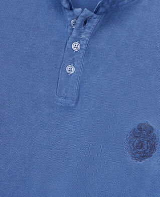 The Kooples H BLUE BRUT blue piqué cotton polo t-shirt