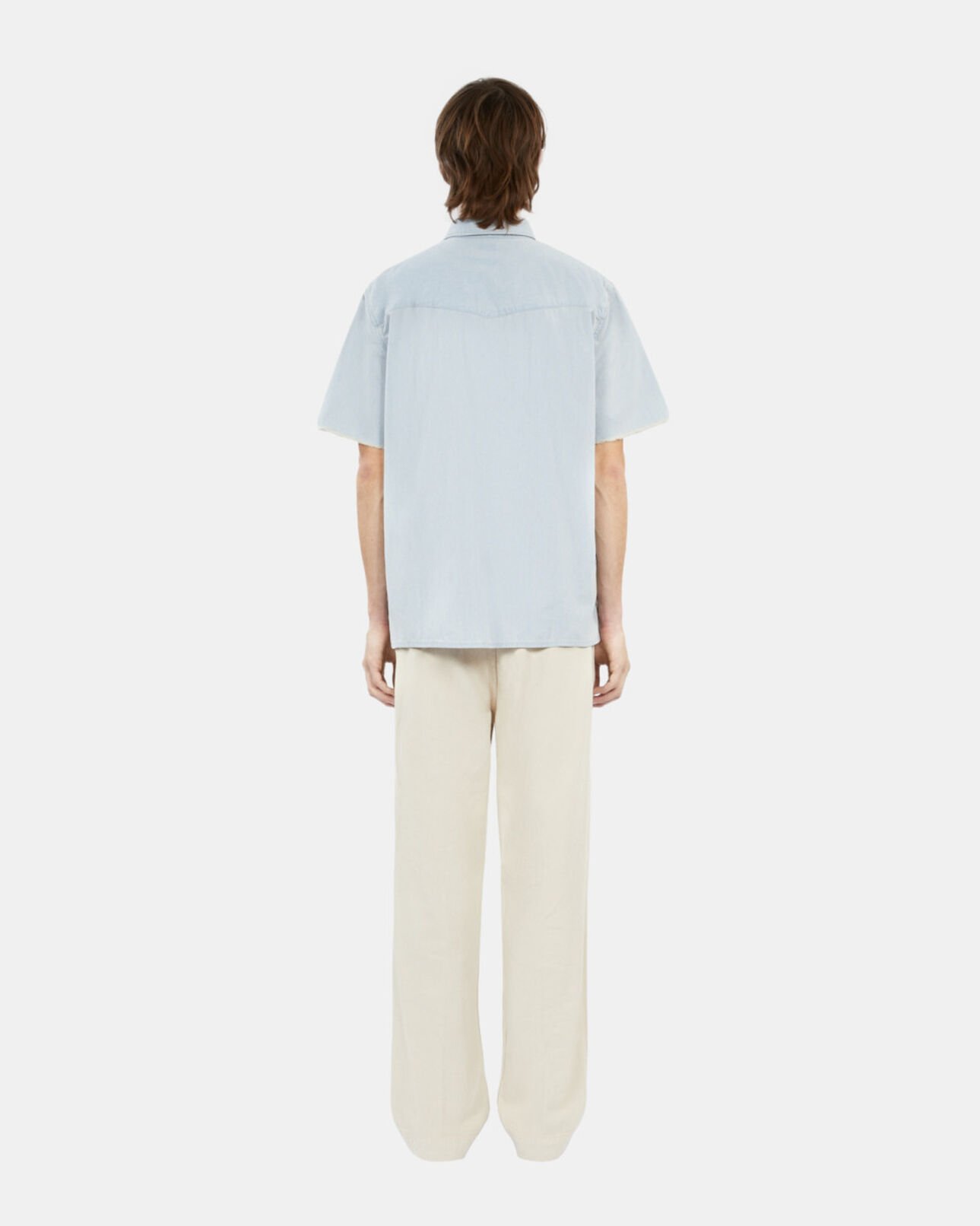 The Kooples H LIGHT BLUE short-sleeved denim shirt