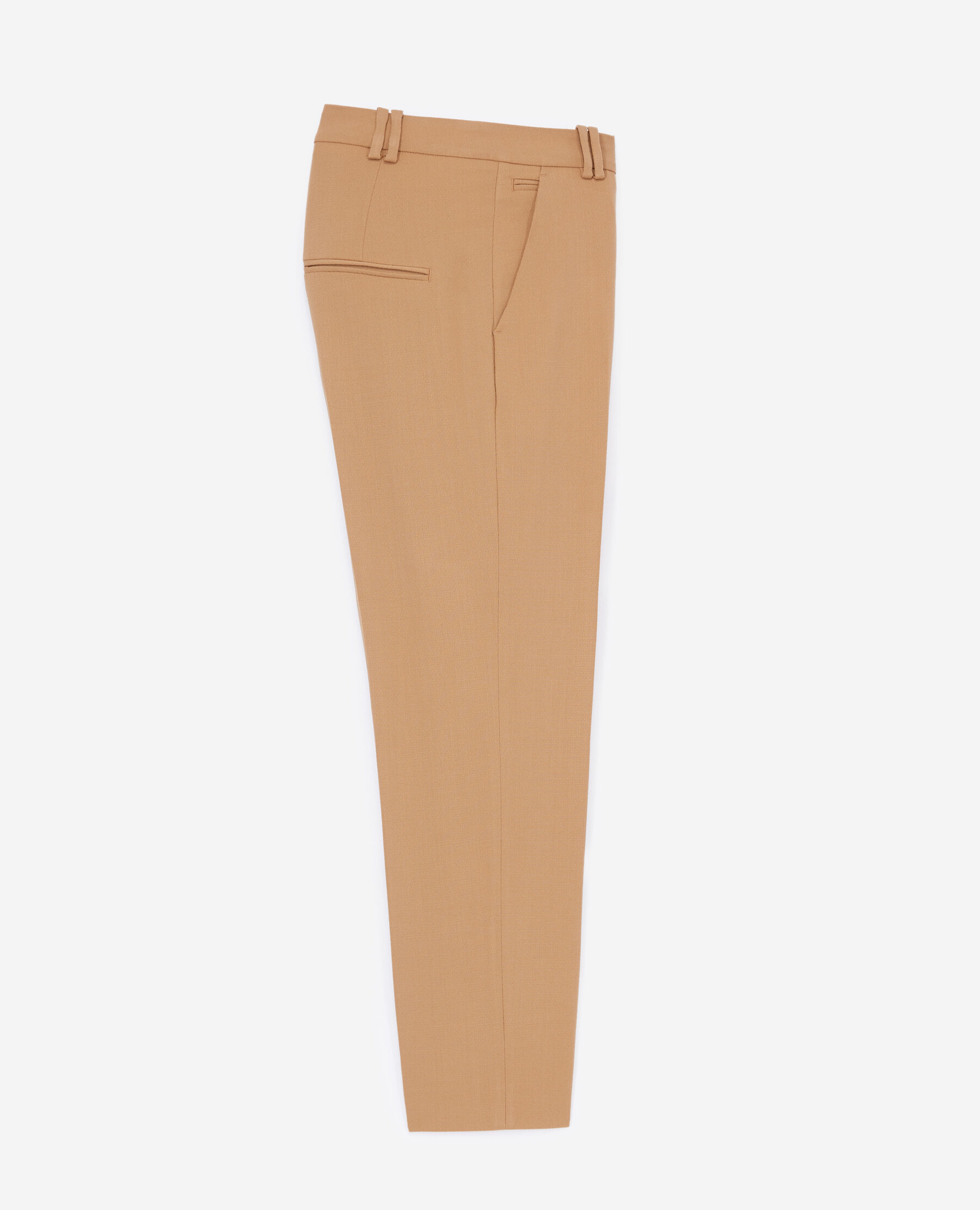 Straight wool camel trousers w pockets The Kooples