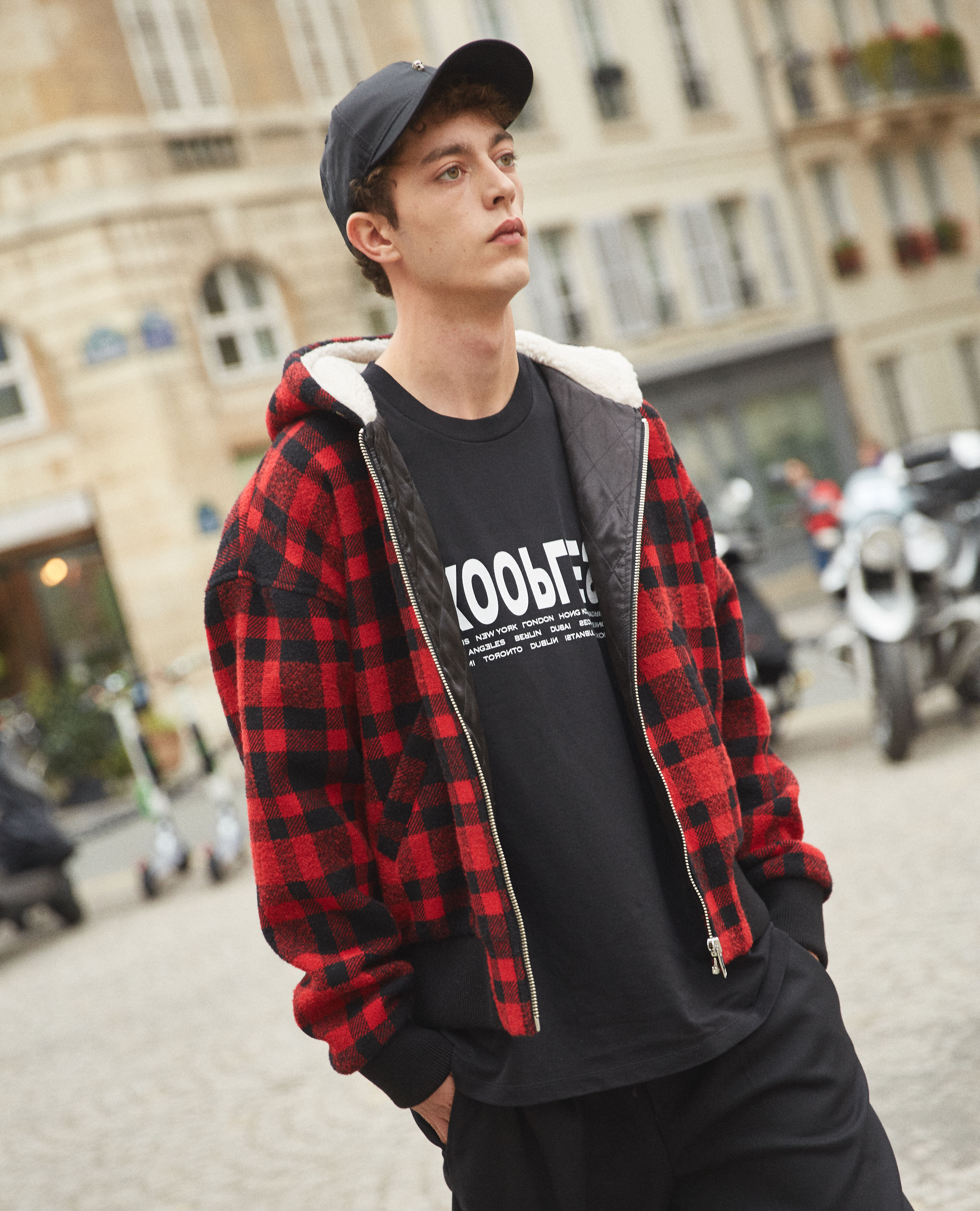Red and black check jacket on sale