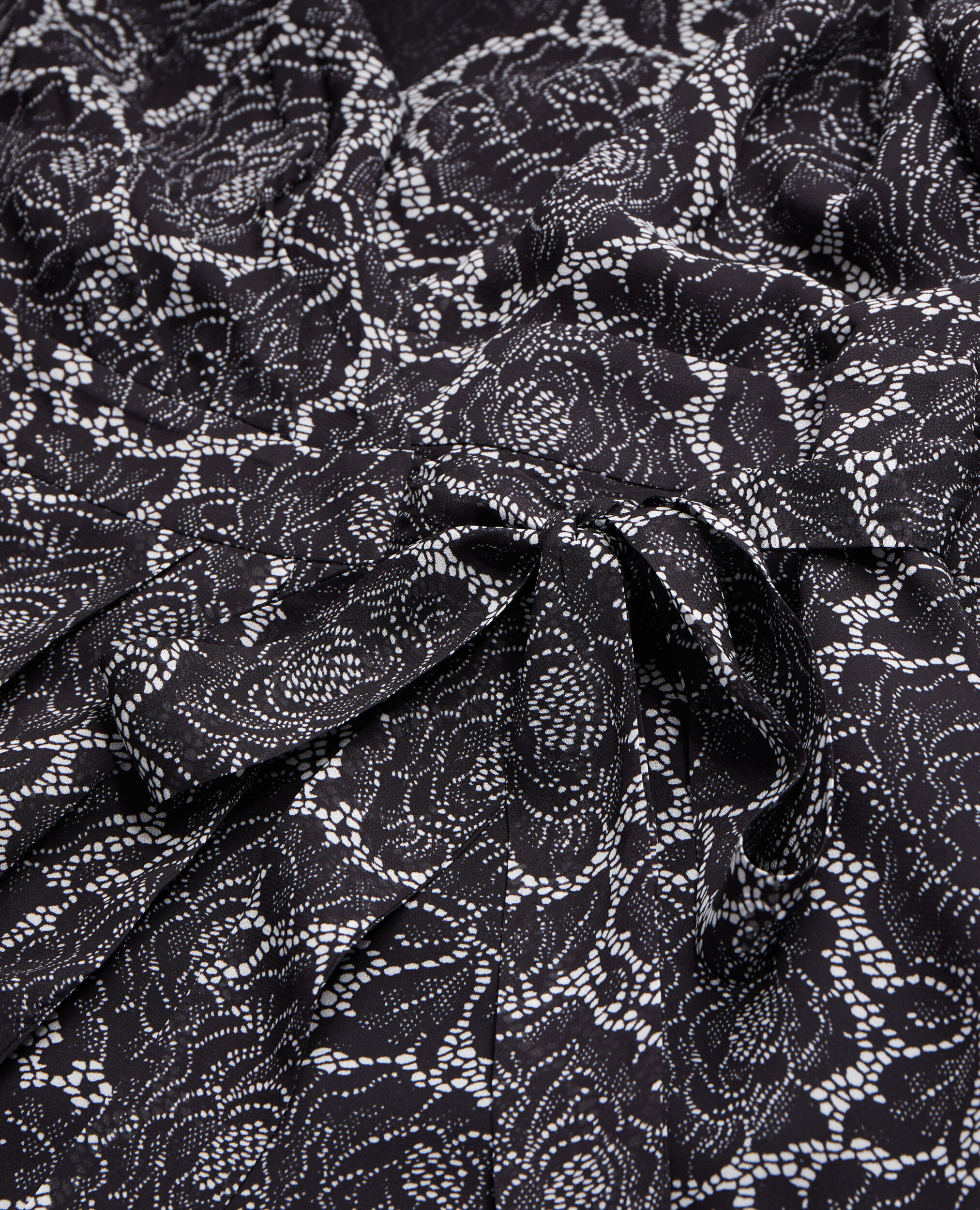 Short printed wrap dress, BLACK, hi-res image number null