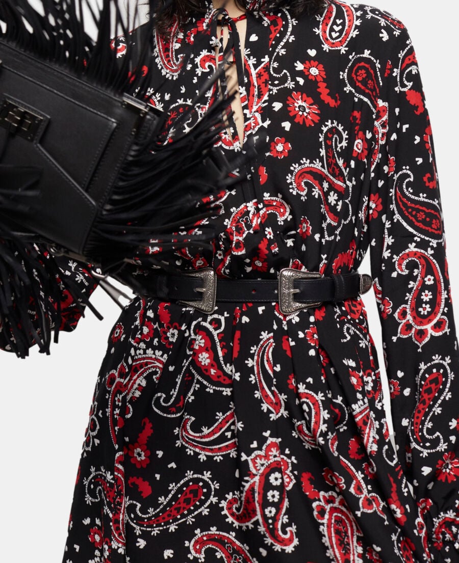 The Kooples DAMEN BLACK - RED kurzes kleid mit print
