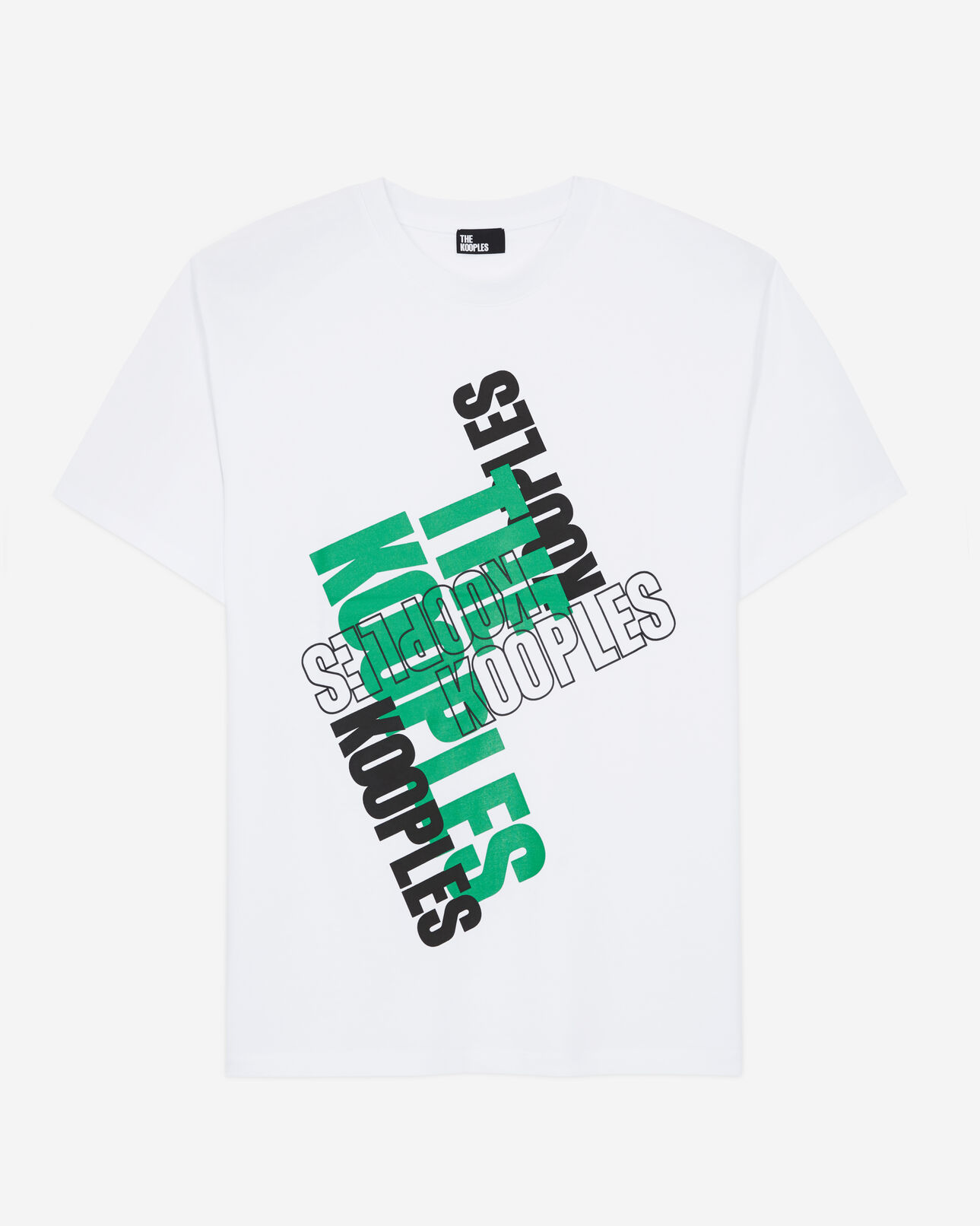 The Kooples HERREN GREEN-WHITE weißes t-shirt herren mit the kooples logo