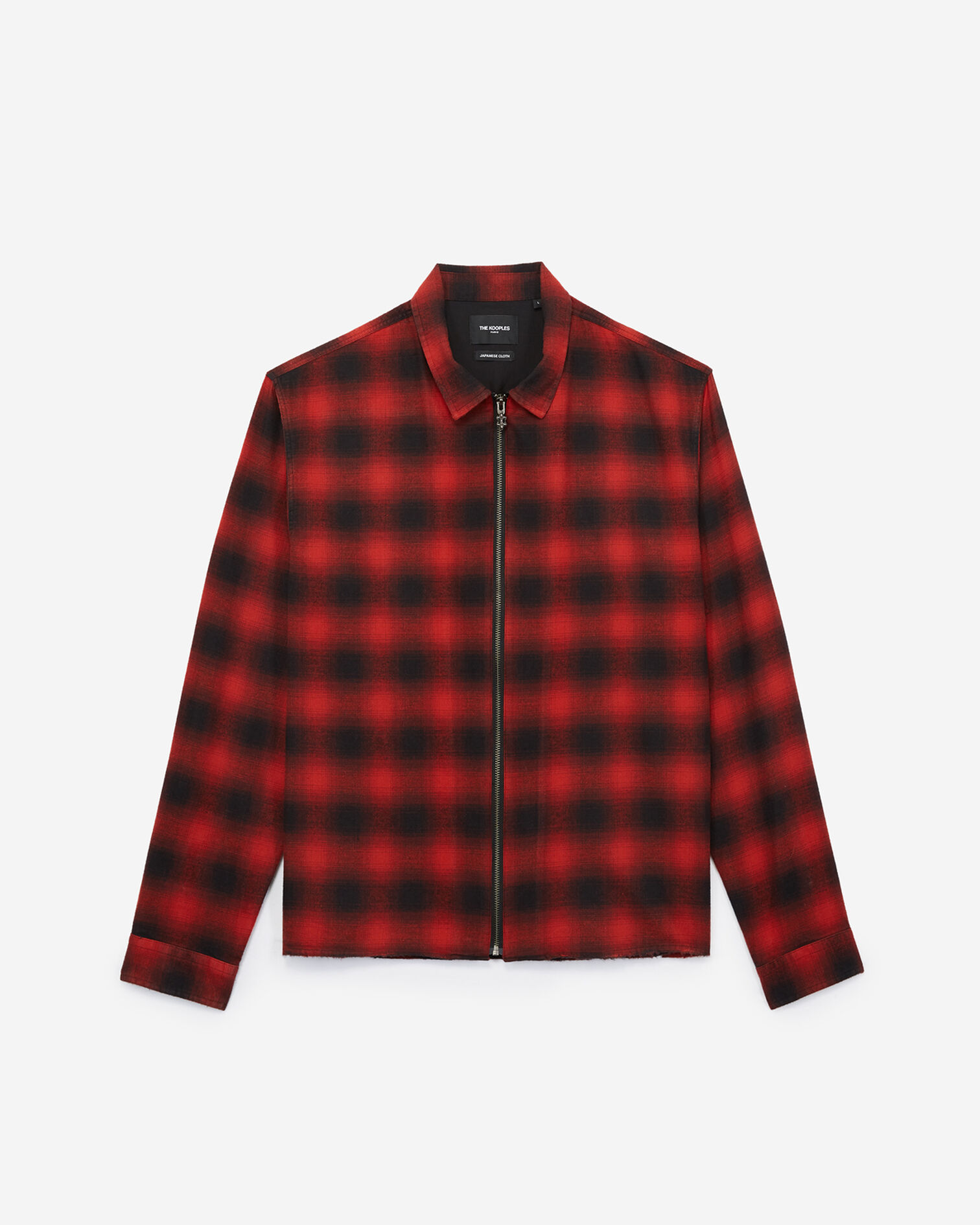 Zipped shirt with black and red check motif, RED / BLACK, hi-res image number null
