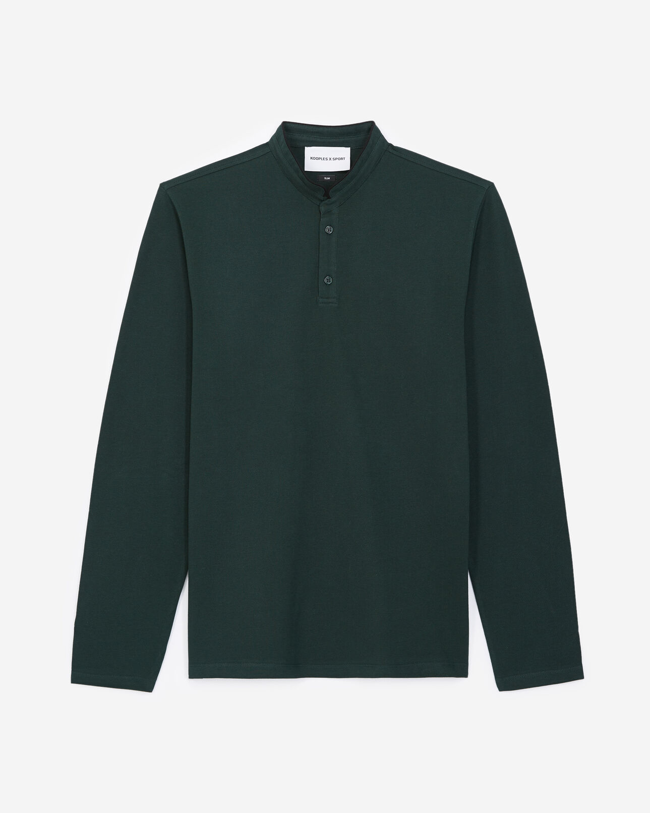 The Kooples HOMME BOTTLE GREEN polo vert bouteille à col officier