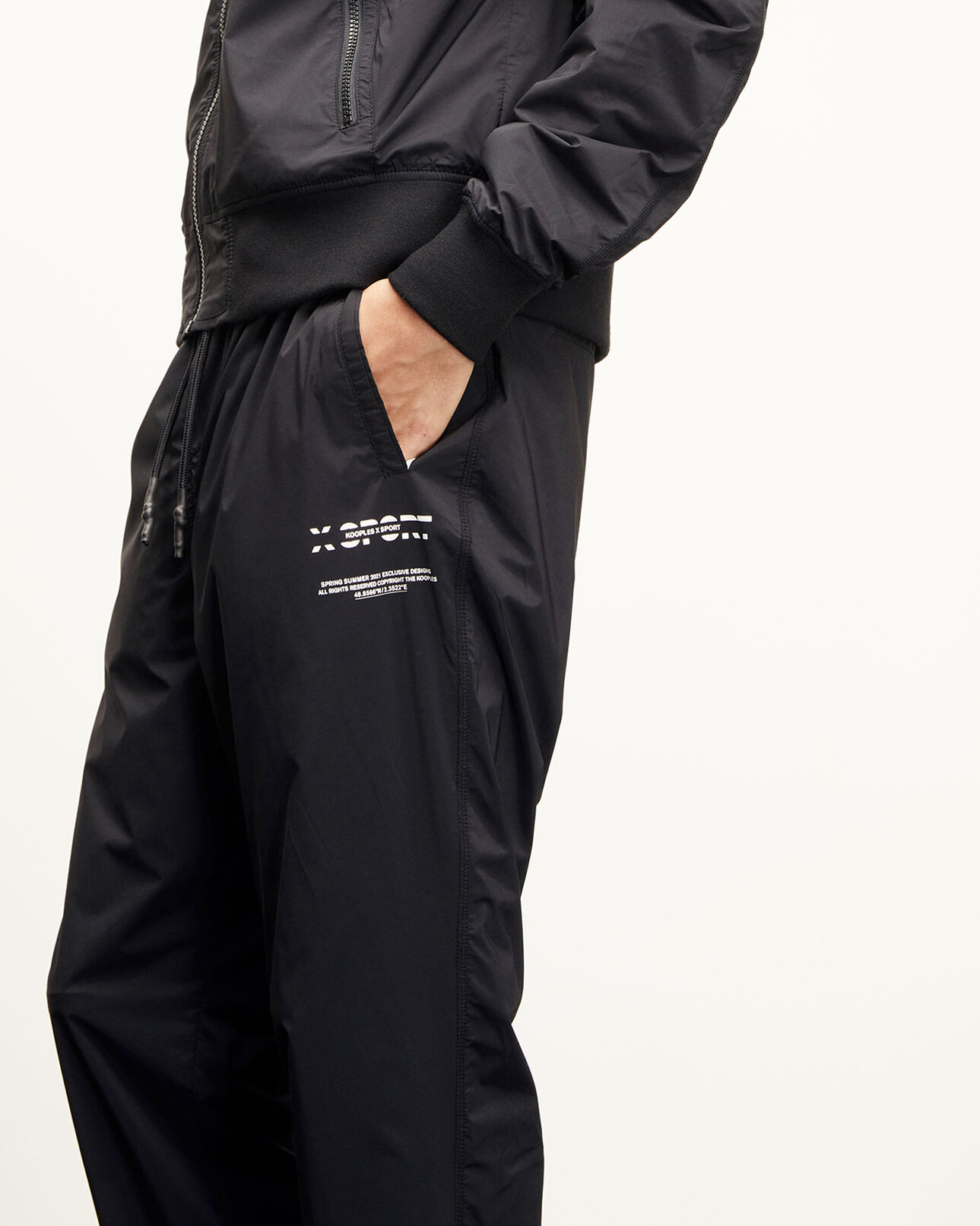 The Kooples HOMME BLACK / LEOPARD jogging noir léger à logo the kooples