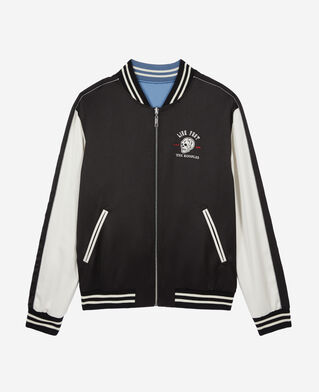 The Kooples HOMME BLACK blouson réversible satiné avec broderie noir