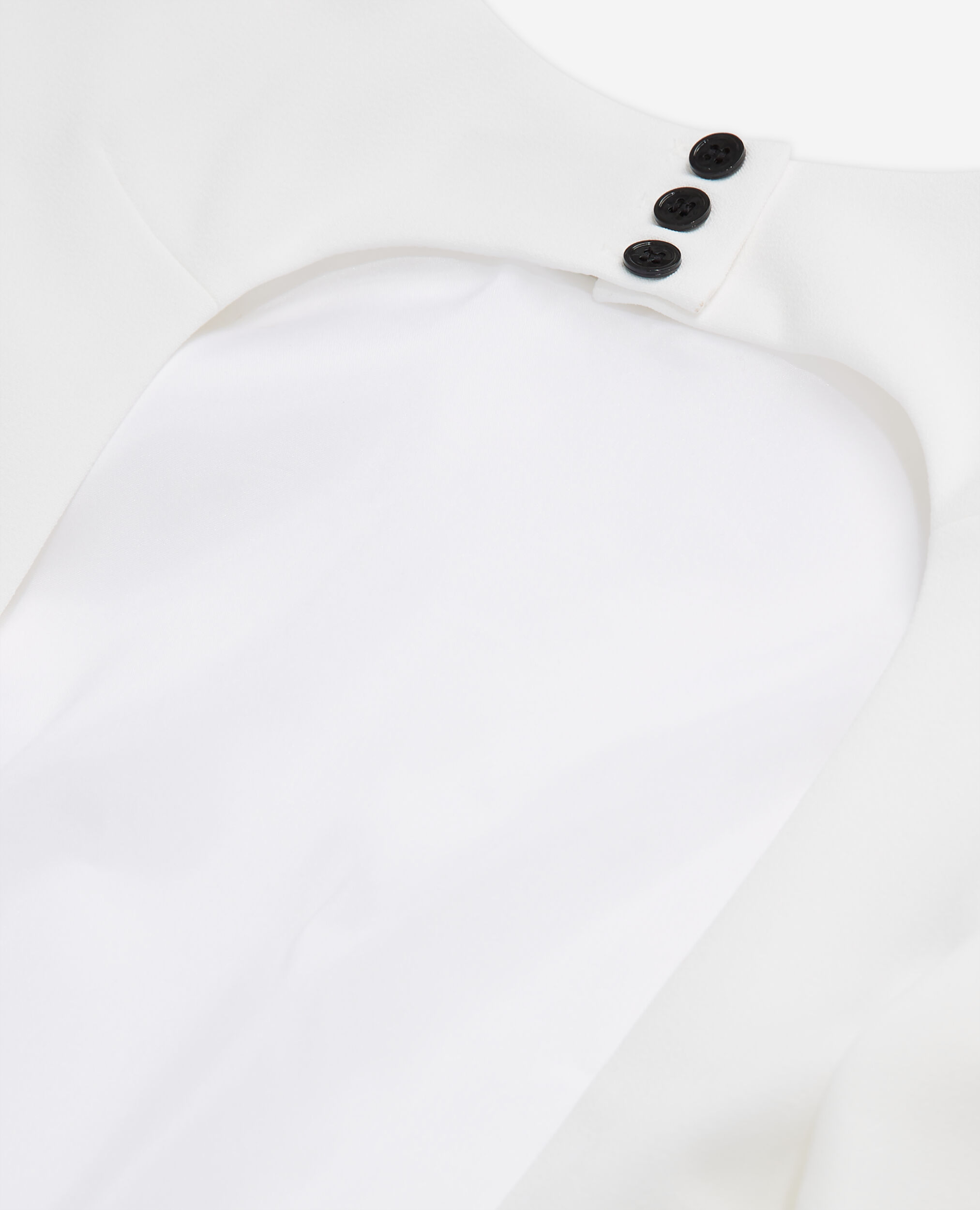 Vestido corto blanco volante, WHITE, hi-res image number null