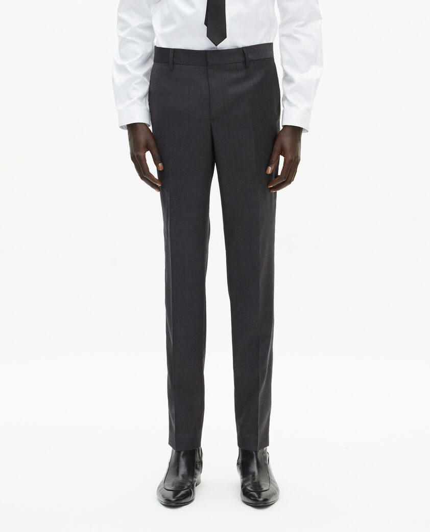 The Kooples HOMME GREY pantalon de costume ajusté en laine gris