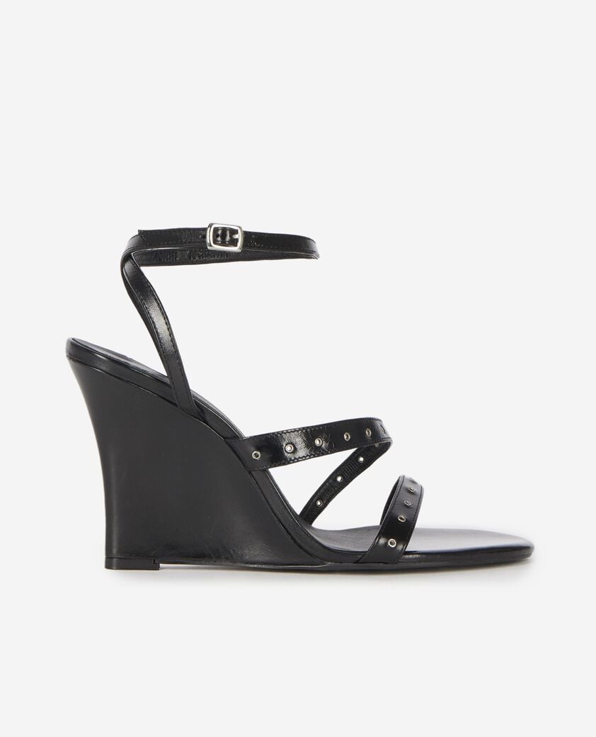 The Kooples DAMEN BLACK keilabsatzsandalen mit studs schwarz