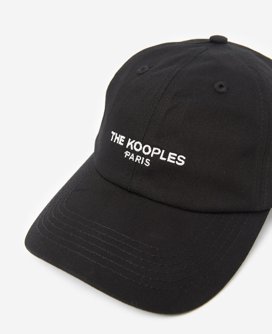 casquette noire en coton à sérigraphie the kooples paris