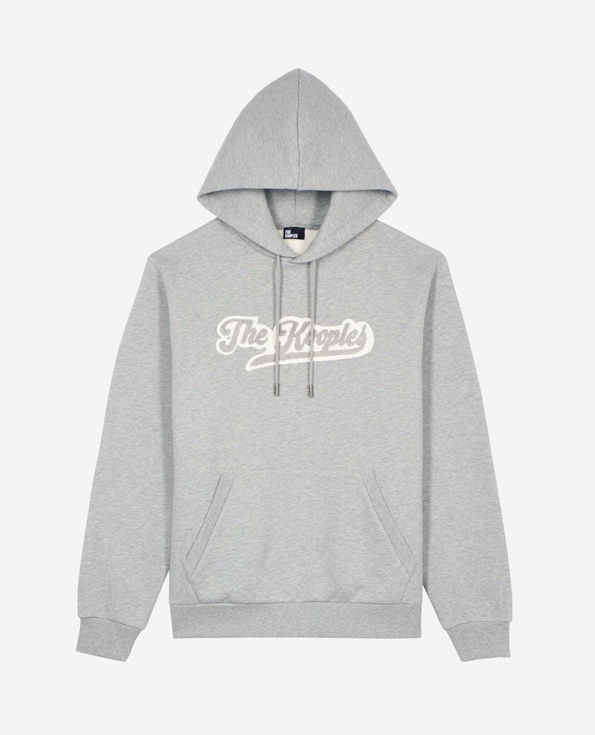 The Kooples H GREY MELANGE hooded sweatshirt with grey patch