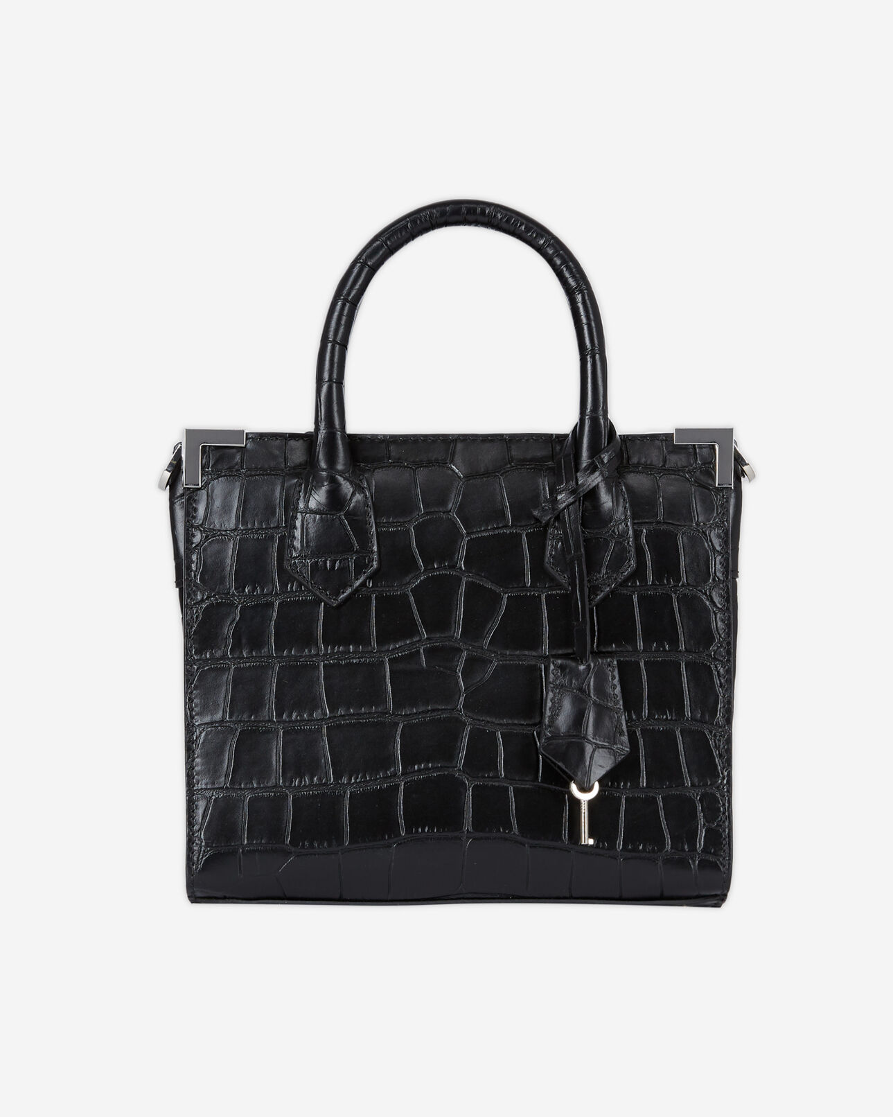 The Kooples WOMEN BLACK medium ming bag in black leather