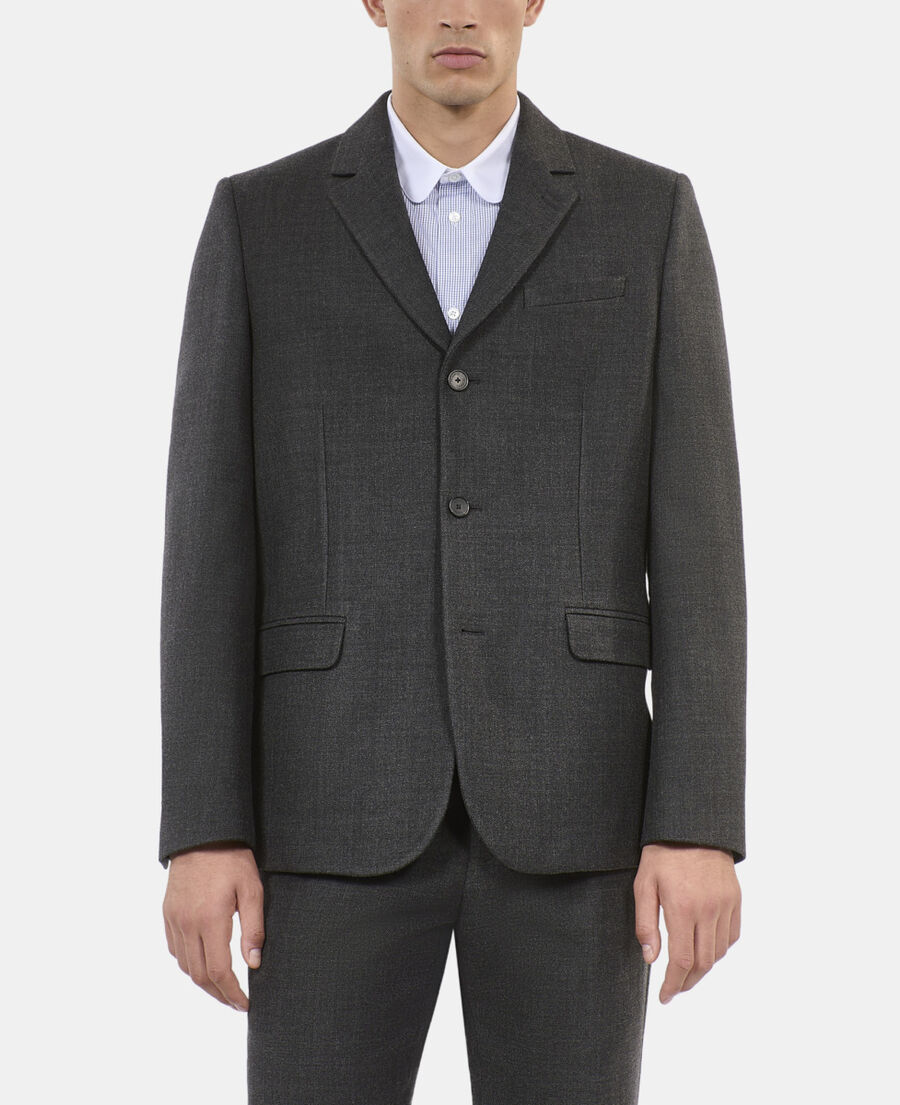 The Kooples HOMME BLACK GREY veste de costume en laine mélangée grise