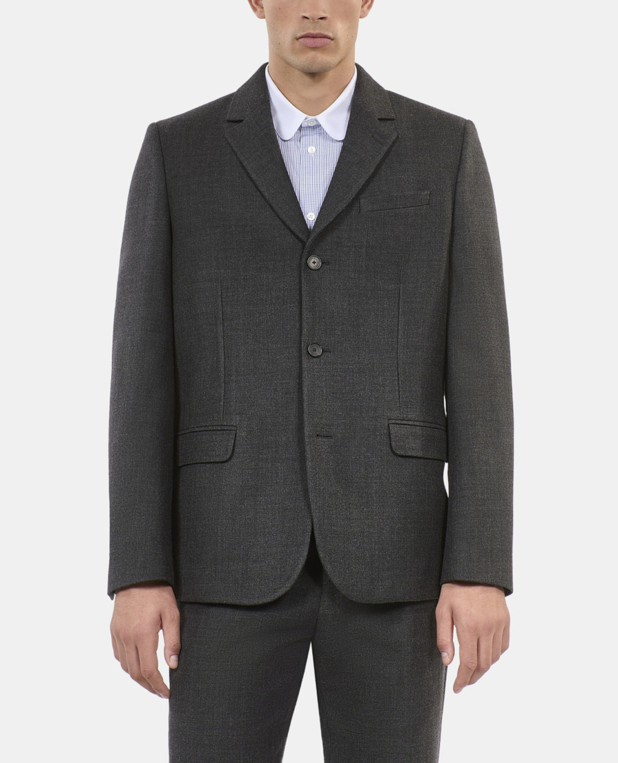 Veste de costume en laine mélangée grise, BLACK GREY, hi-res image number null