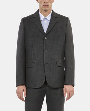 The Kooples HOMME BLACK GREY veste de costume en laine mélangée grise