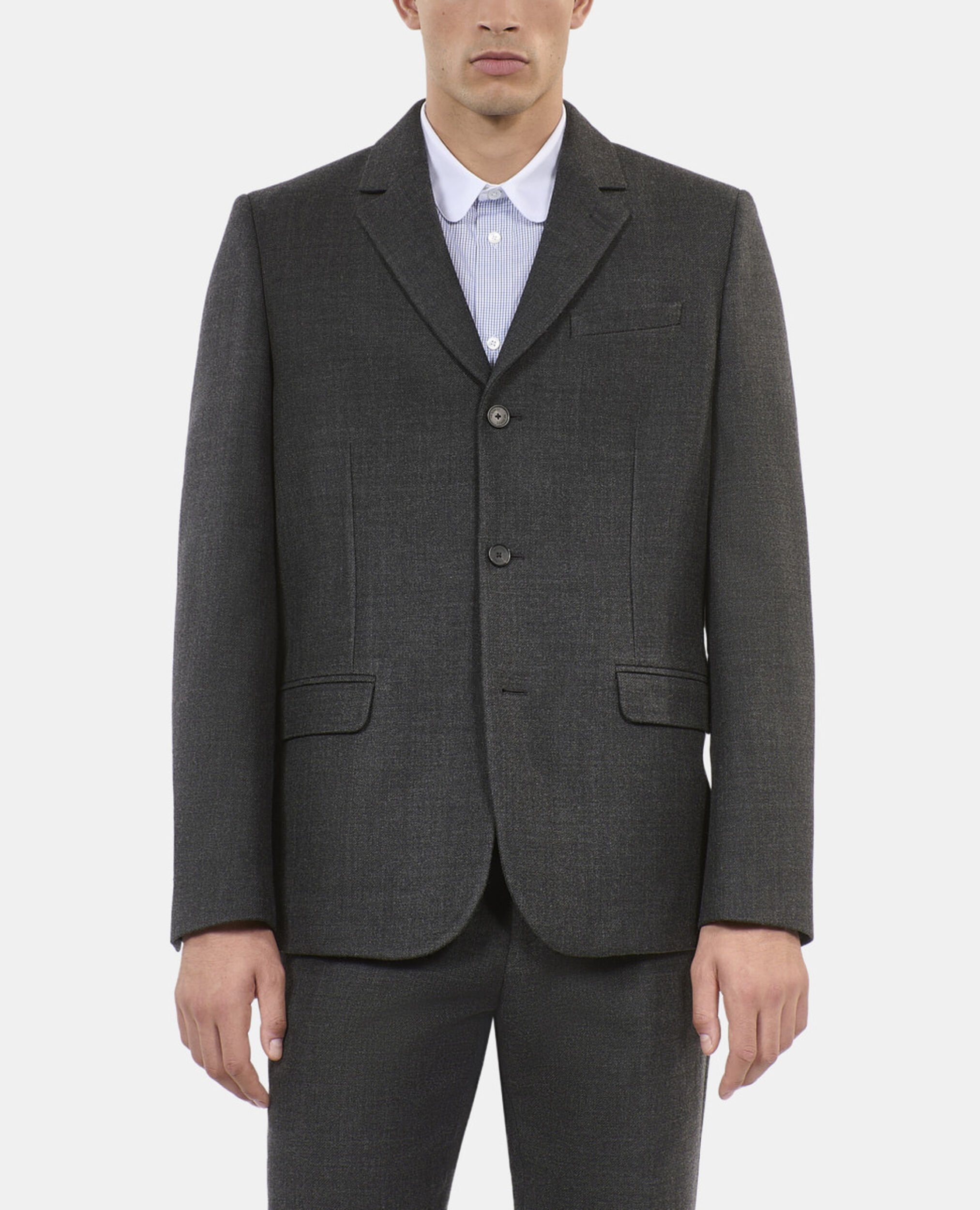 Veste de costume en laine mélangée grise, BLACK GREY, hi-res image number null