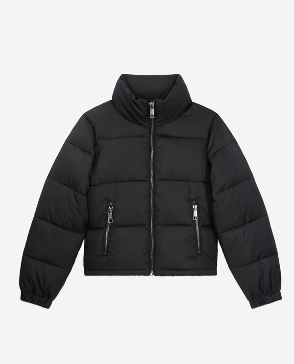black puffer jacket