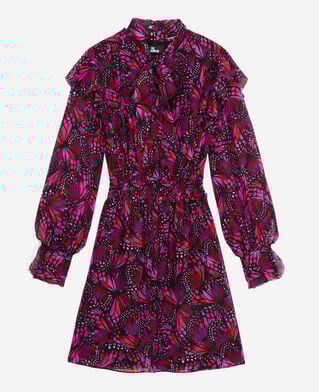 The Kooples FEMME PINK robe courte imprimée avec volants