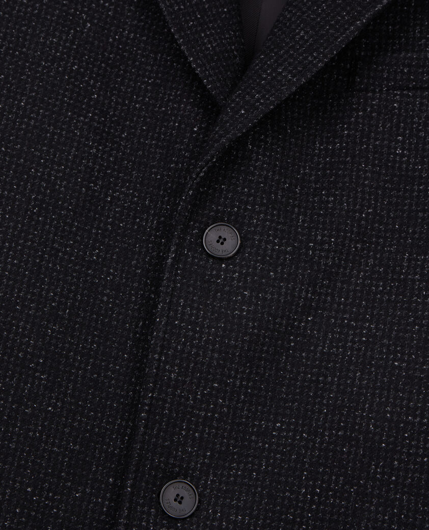 The Kooples HOMME BLACK GREY manteau noir long en laine mélangée