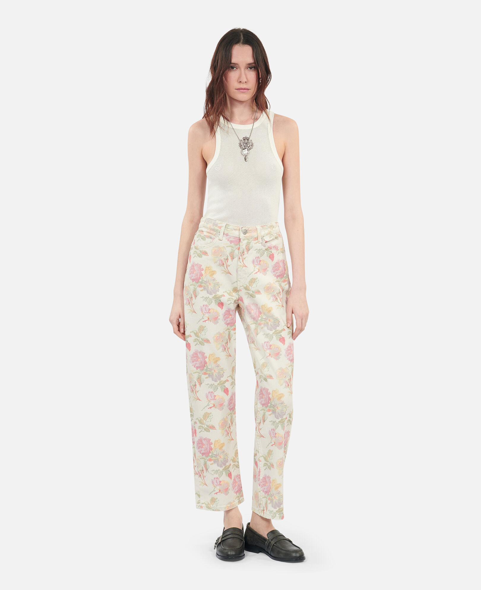 The Kooples WOMEN ECRU blazon ecru tank top