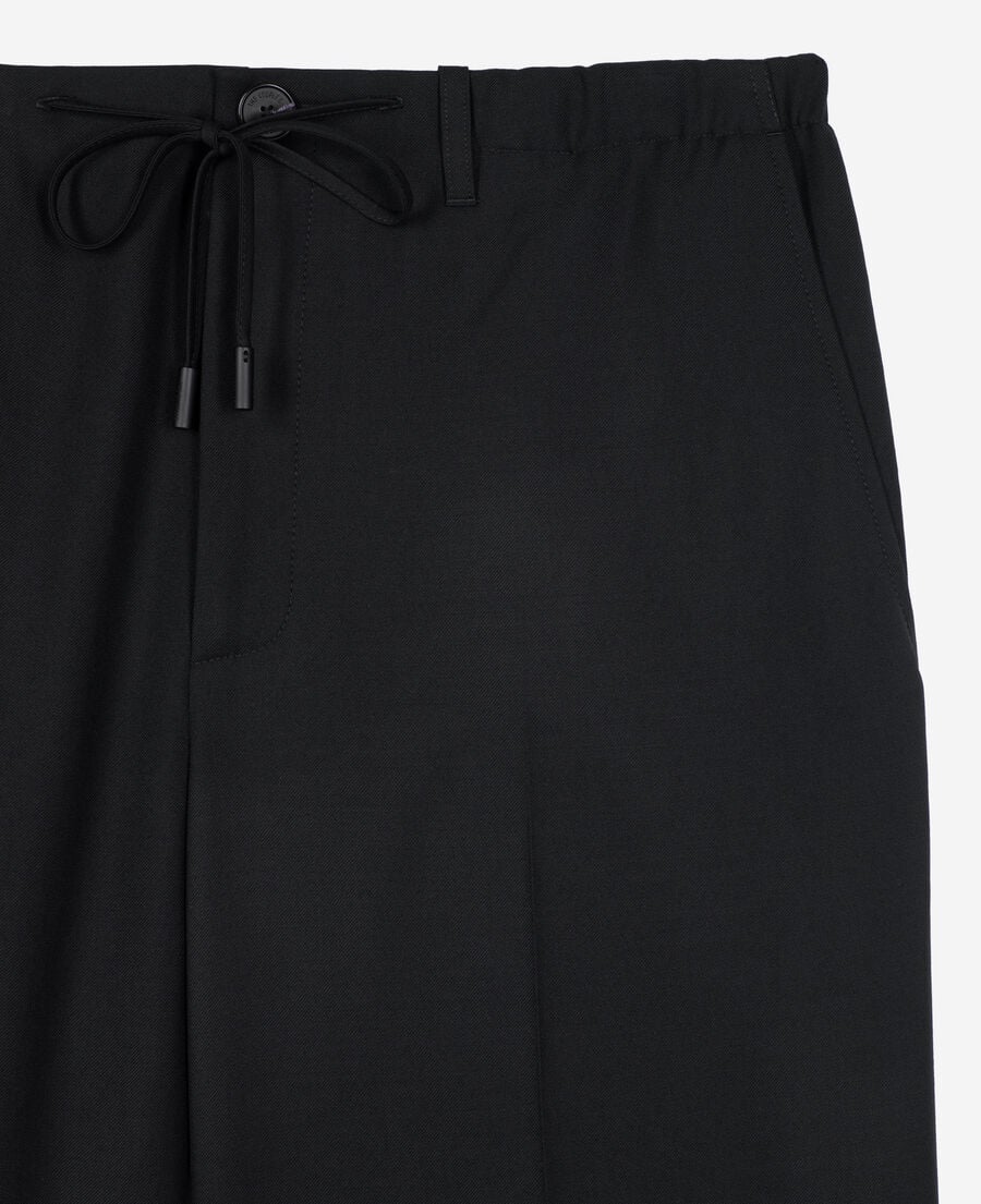 The Kooples HOMME BLACK pantalon droit en laine noir