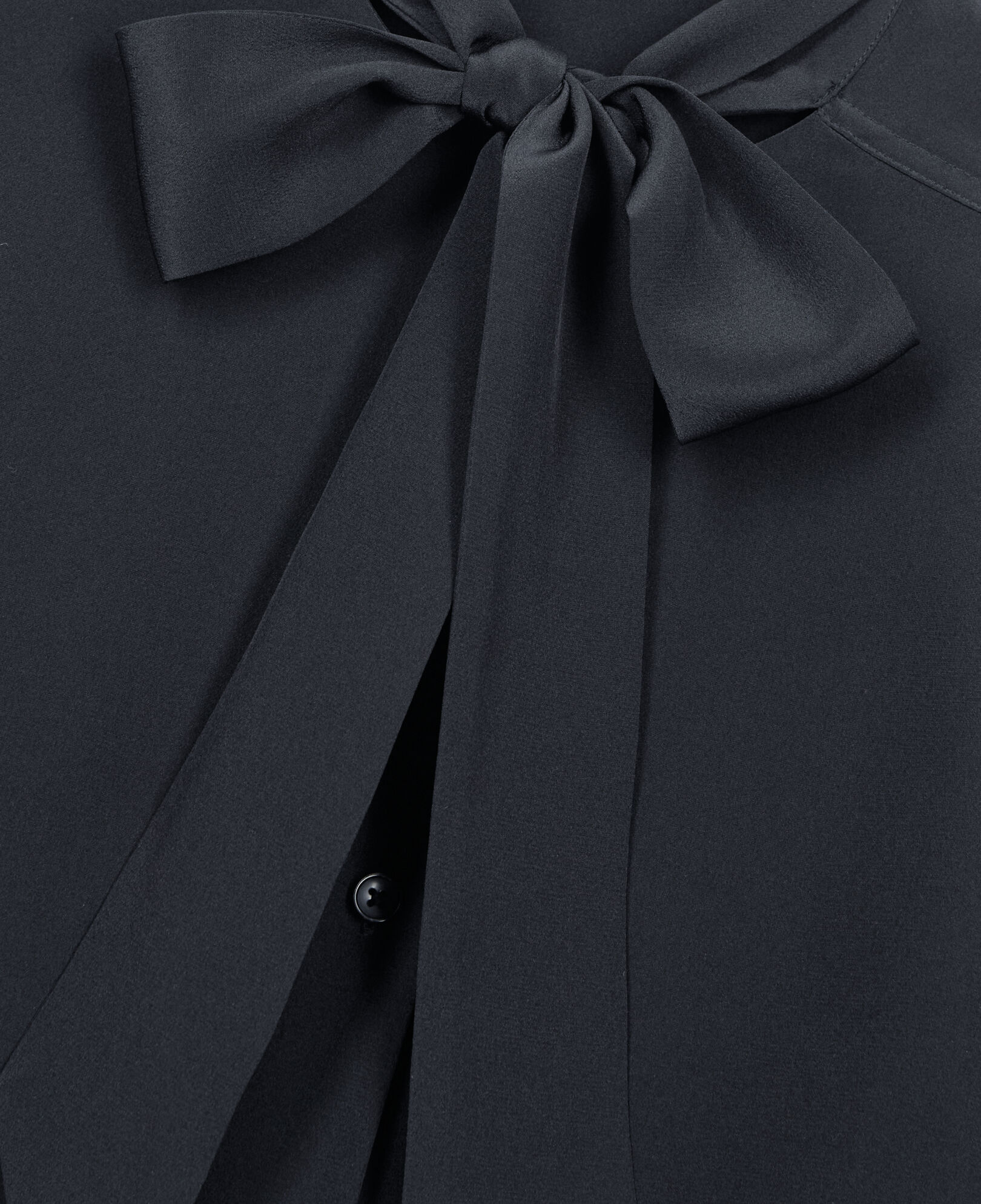The Kooples WOMEN BLACK short black silk shirt