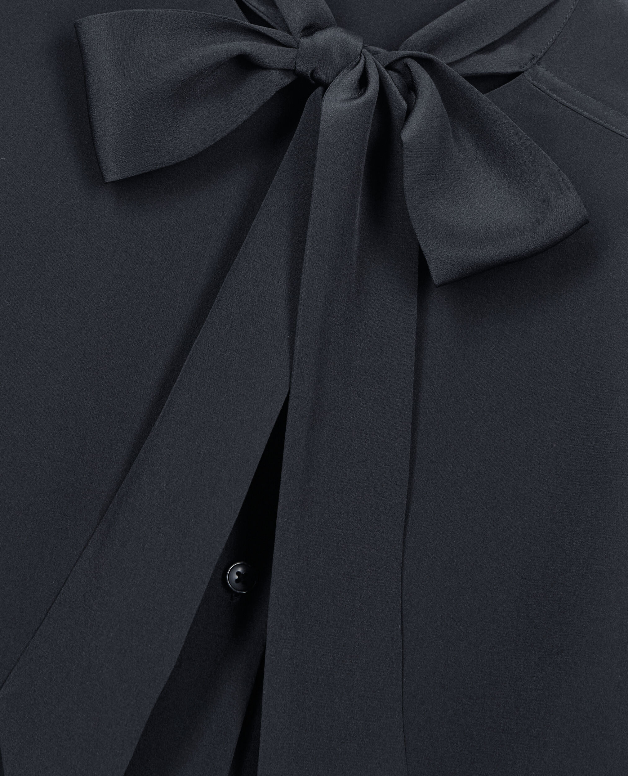 Short black silk shirt, BLACK, hi-res image number null