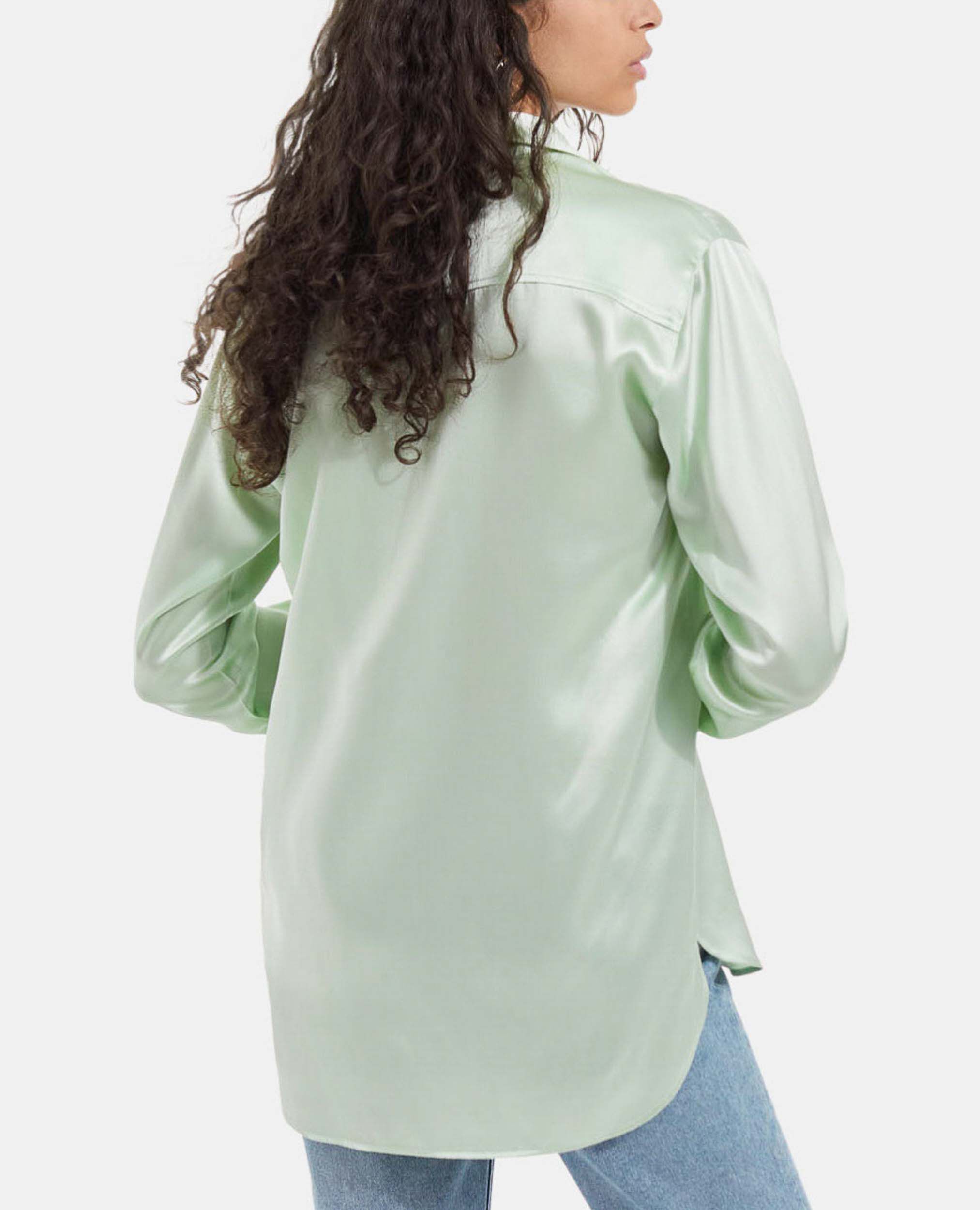 Mint green silk blouse new arrivals
