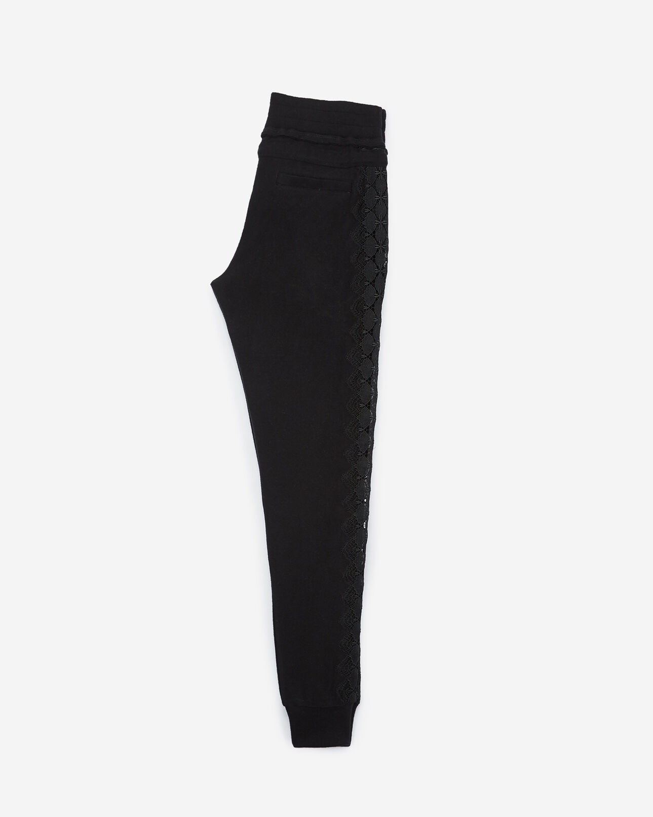 The Kooples DAMEN BLACK schwarze molton-jogginghose mit spitze