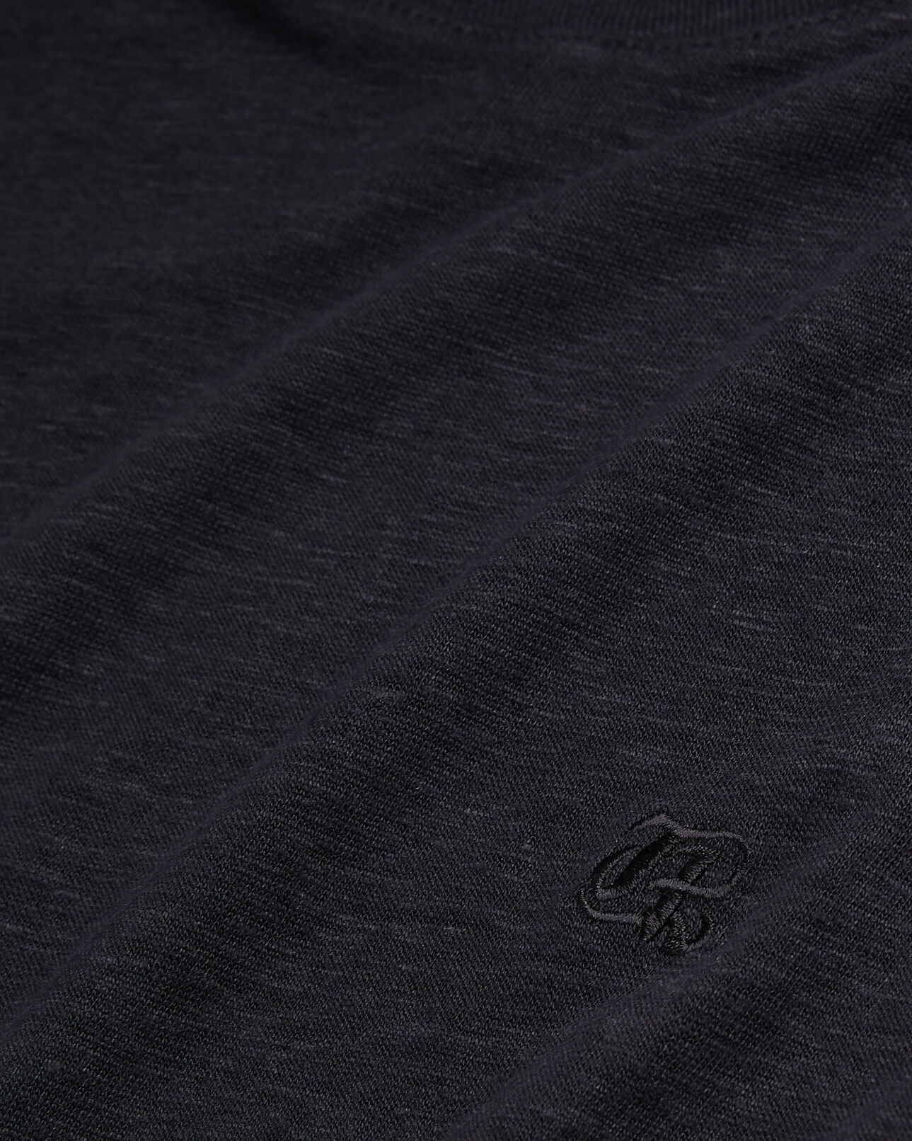 The Kooples HOMME BLACK t-shirt homme noir en lin avec blason