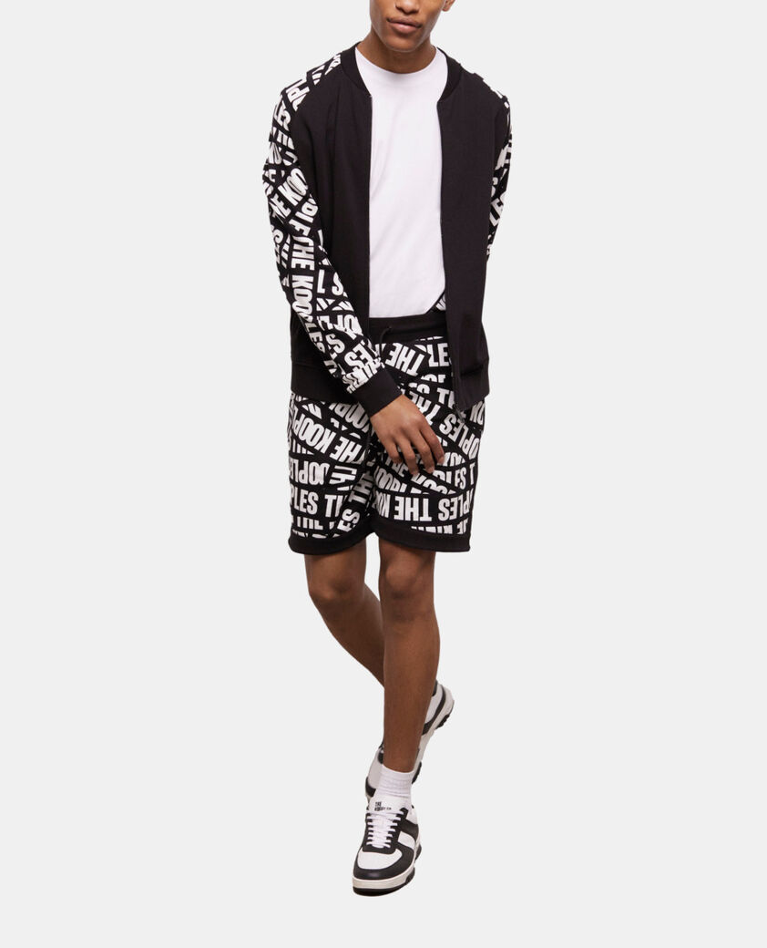 The Kooples HOMME BLACK / WHITE veste de survêtement noire tape logo