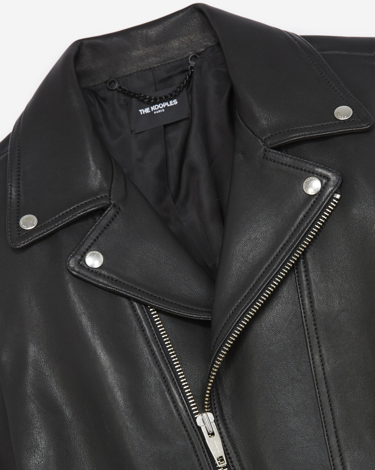 The Kooples HERREN BLACK lederjacke schwarz gesteppt