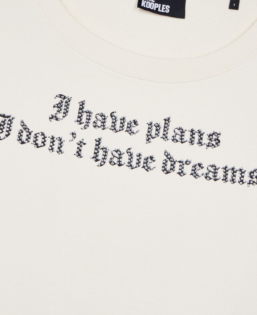 The Kooples WOMEN ECRU ecru i have plans serigraphy sweatshirt