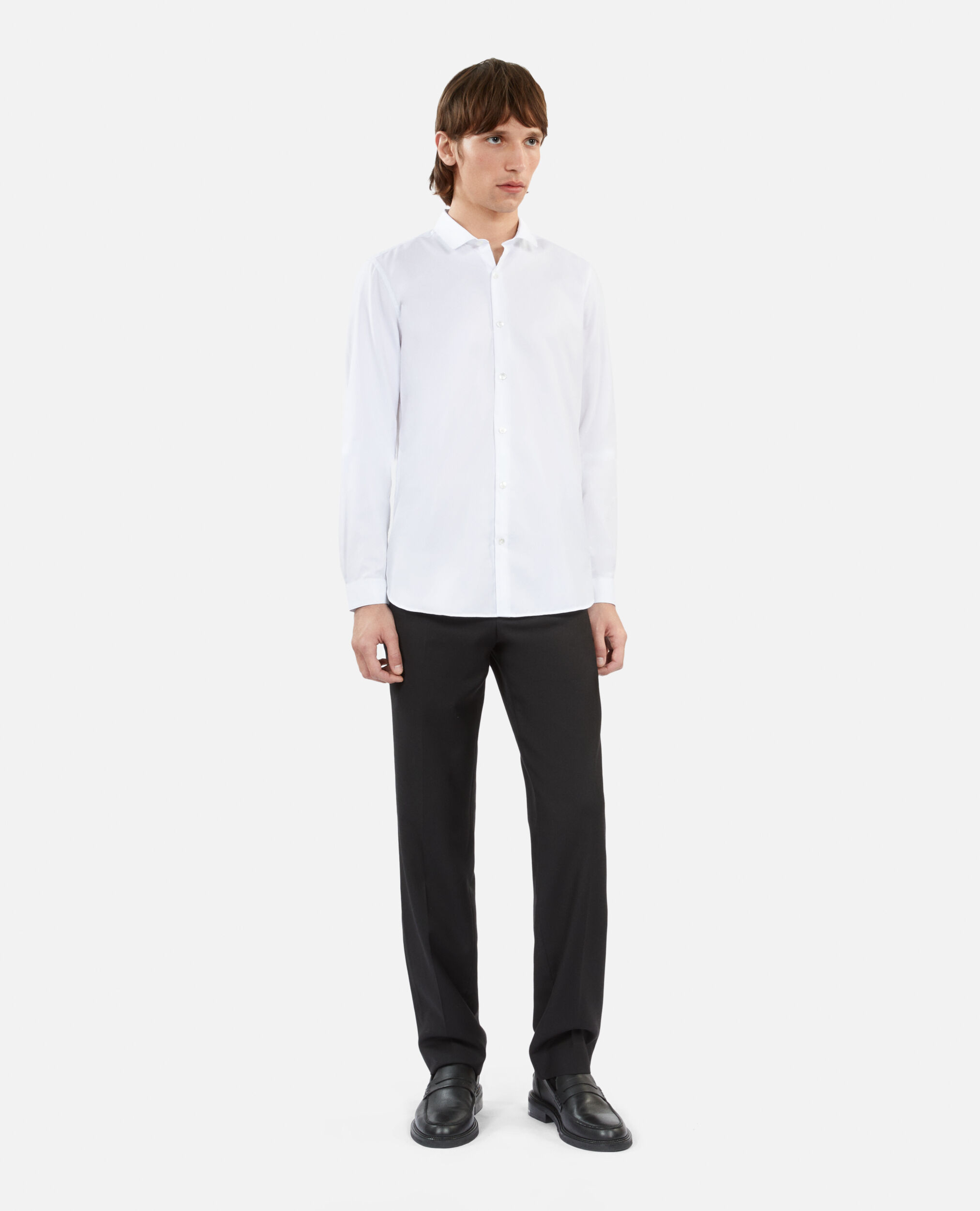Camisa formal blanca algodón, WHITE, hi-res image number null