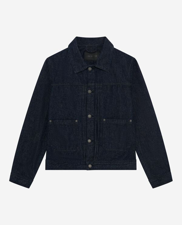 Men's Dark blue denim jacket The Kooples