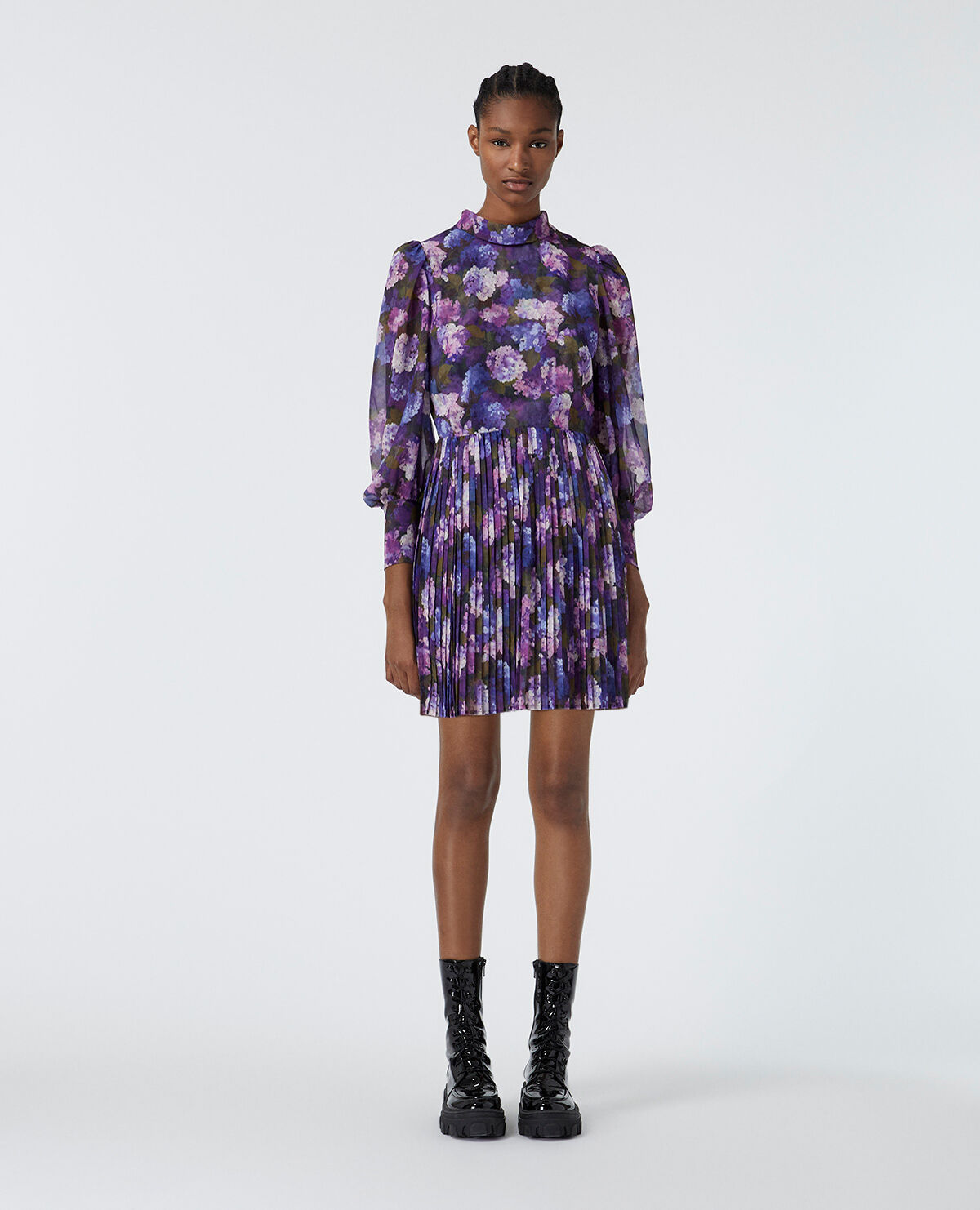 Robe fluide pliss e imprim violet The Kooples