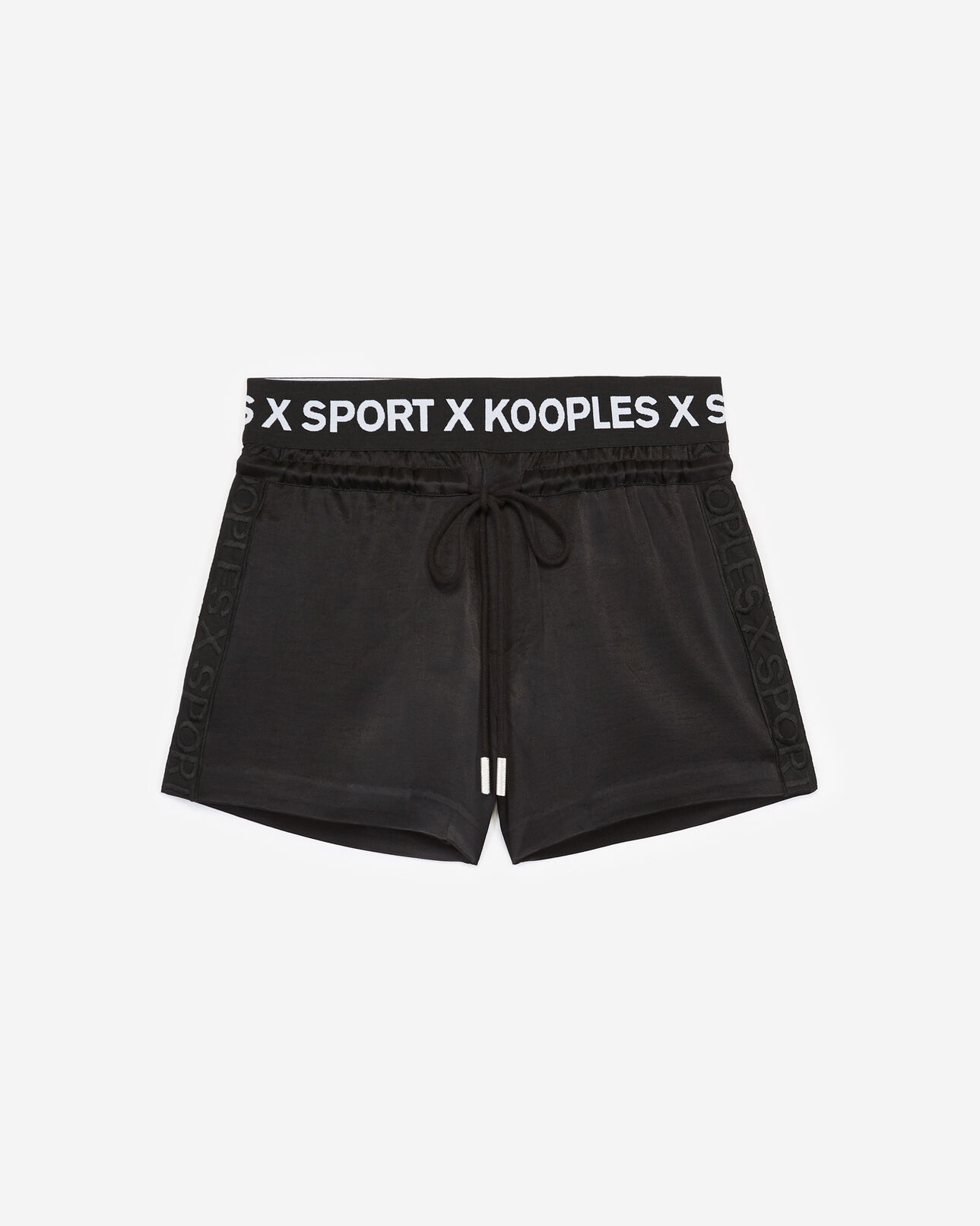 The Kooples FEMME BLACK short noir fluide à bande logo