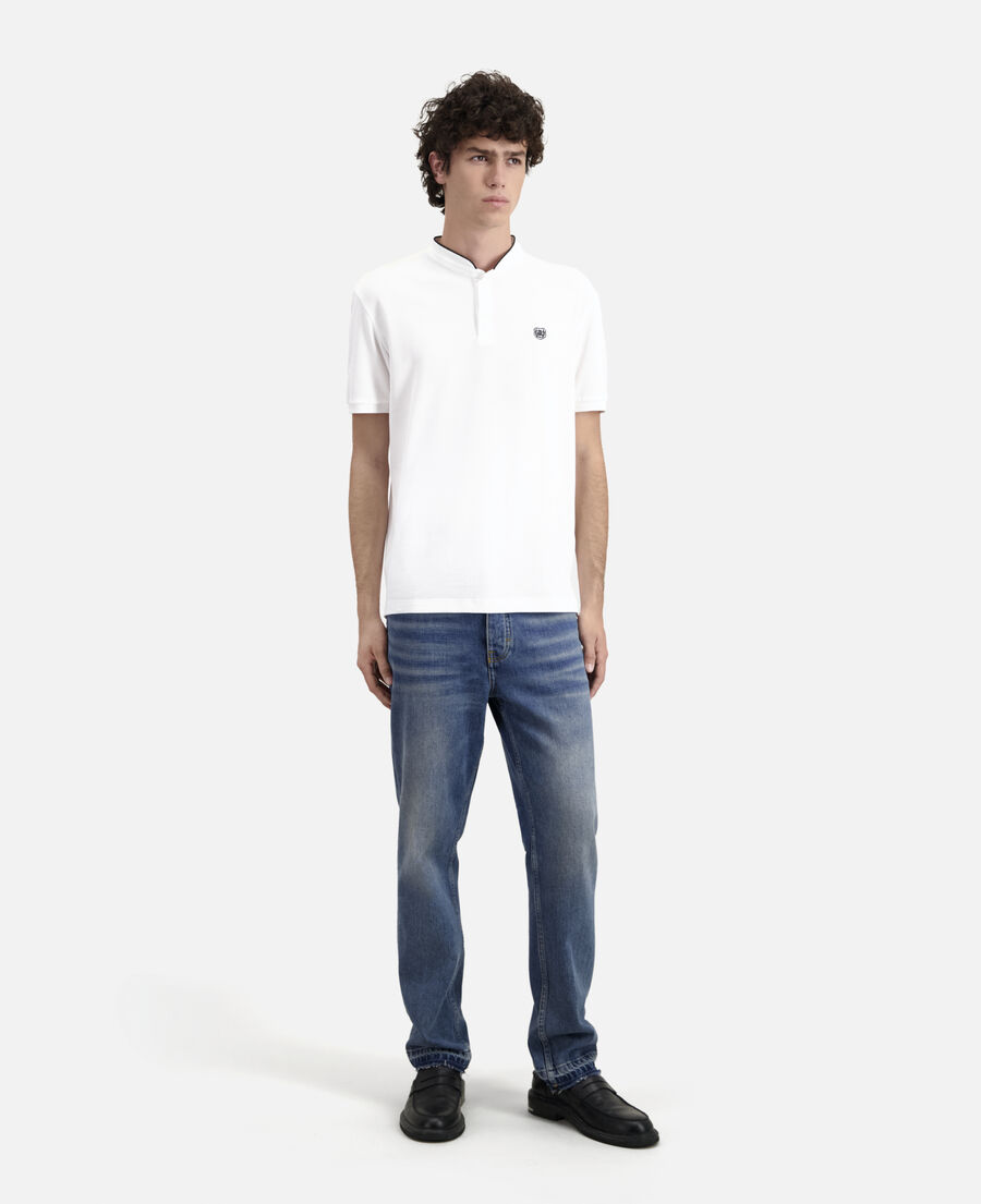 white cotton polo t-shirt