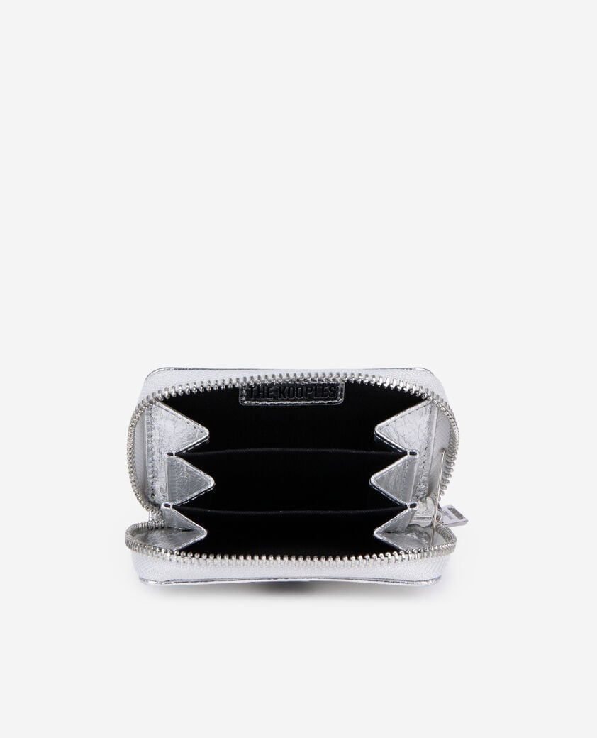 The Kooples DAMEN SILVER geldbörse blason aus silbernem leder