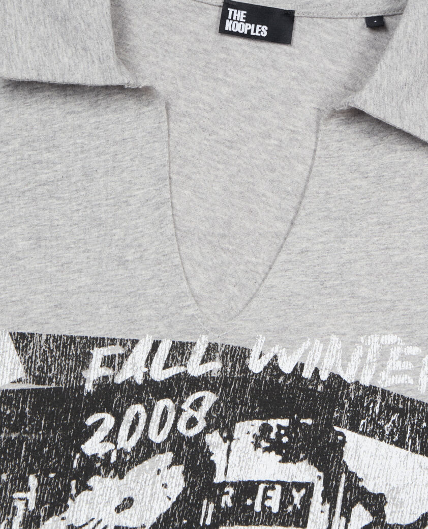 The Kooples FEMME STONE GREY robe t-shirt avec sérigraphie grise