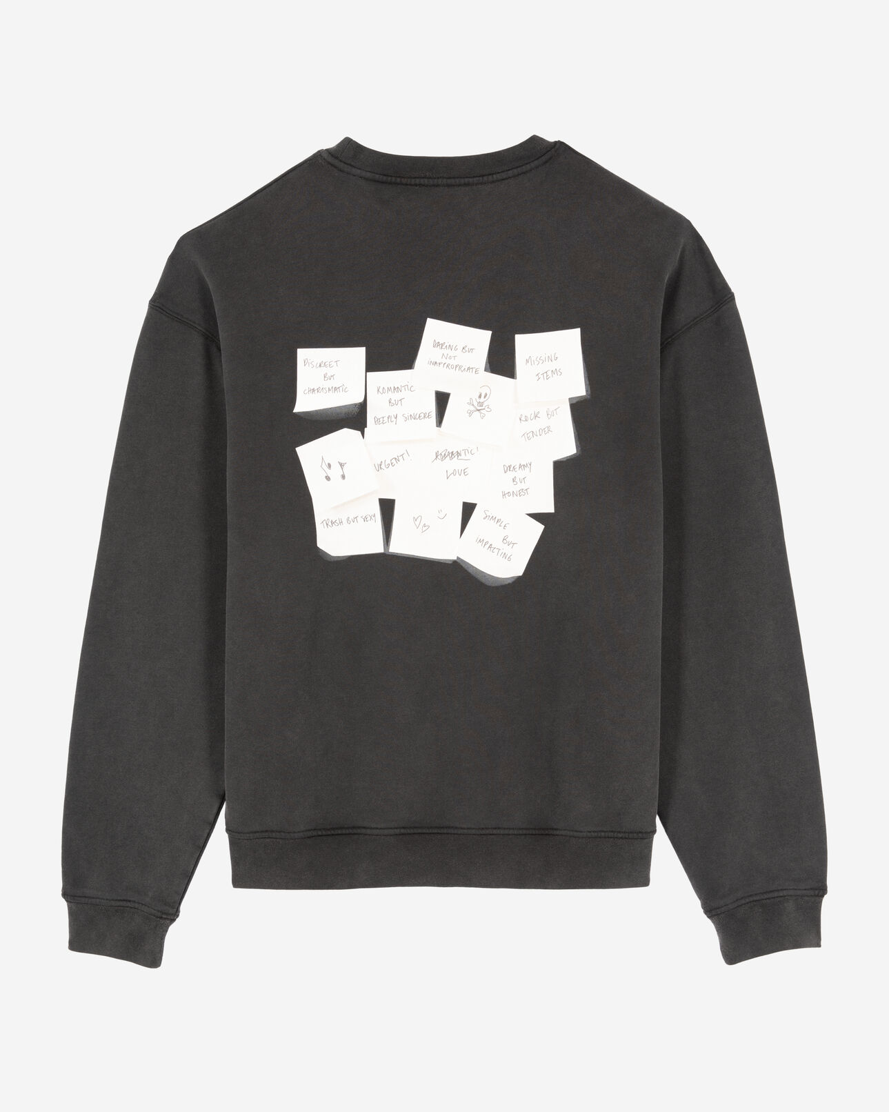 The Kooples HOMME BLACK WASHED sweatshirt à serigraphie noir
