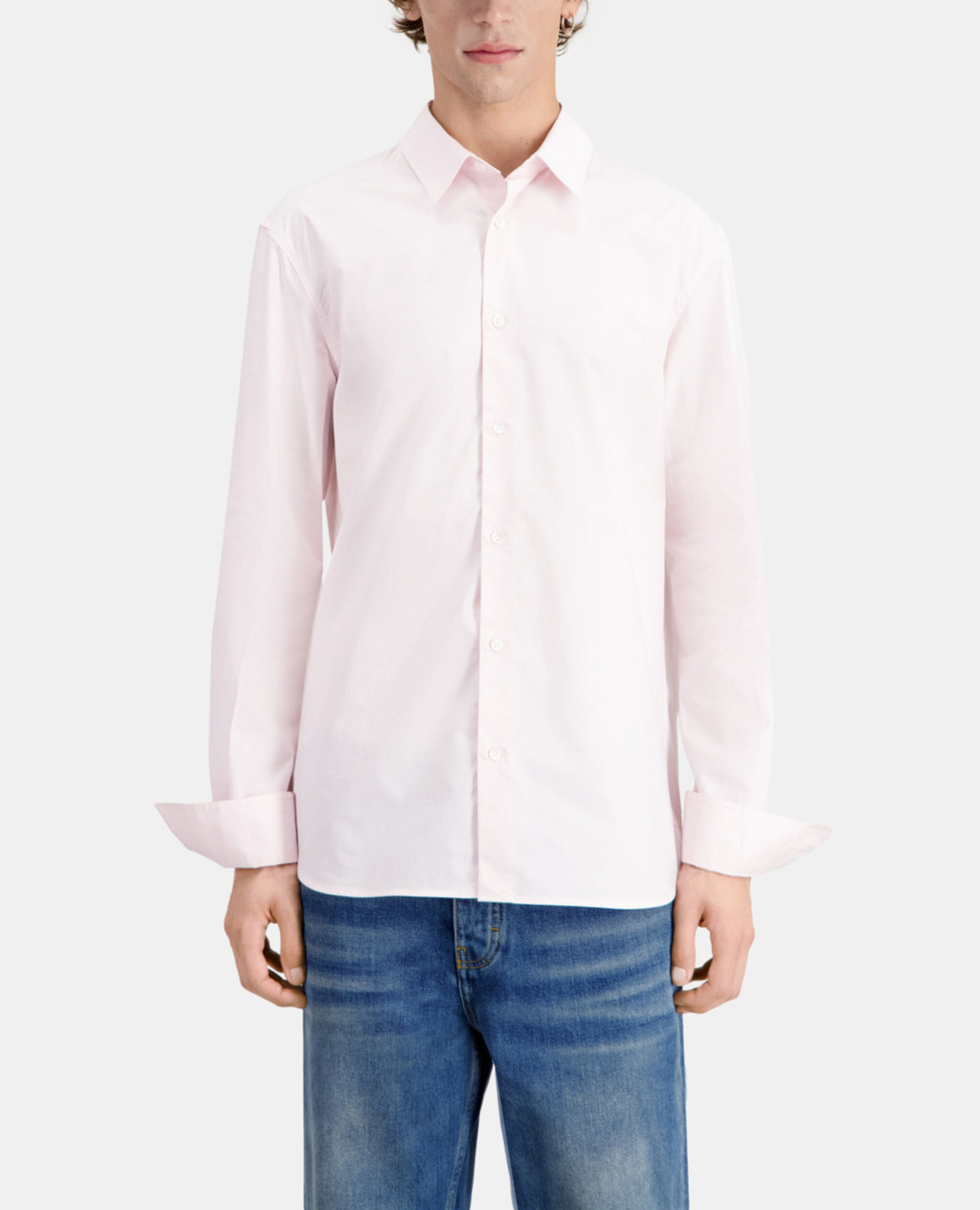 Chemise rose en popeline, PASTEL PINK, hi-res image number null