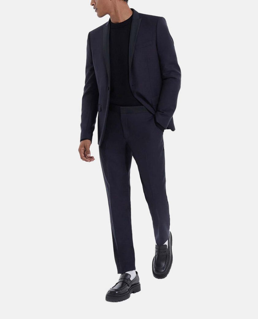 The Kooples H NAVY midnight blue wool suit pants with creases