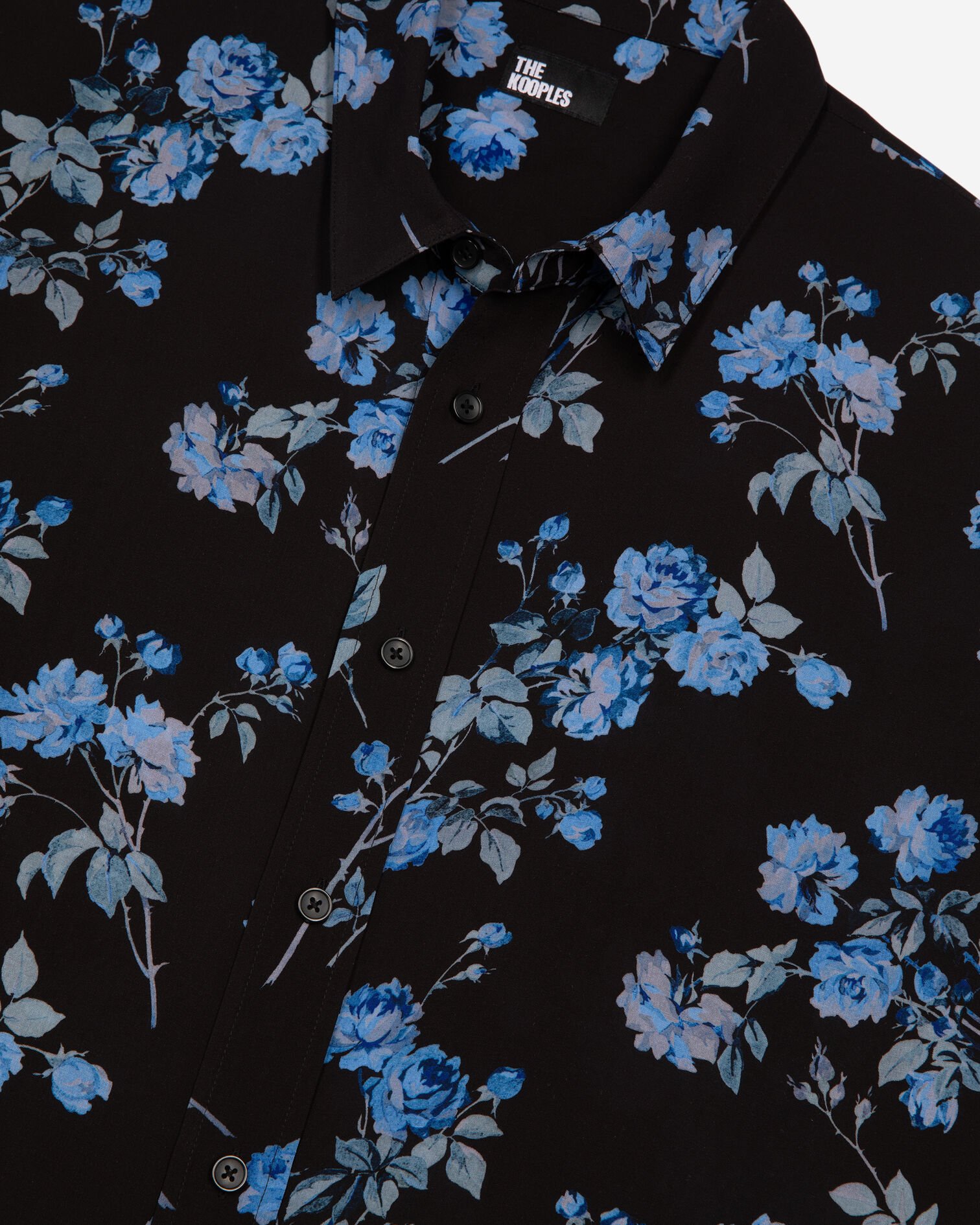 Chemise manches courtes imprimé fleuri noir, BLACK BLUE, hi-res image number null