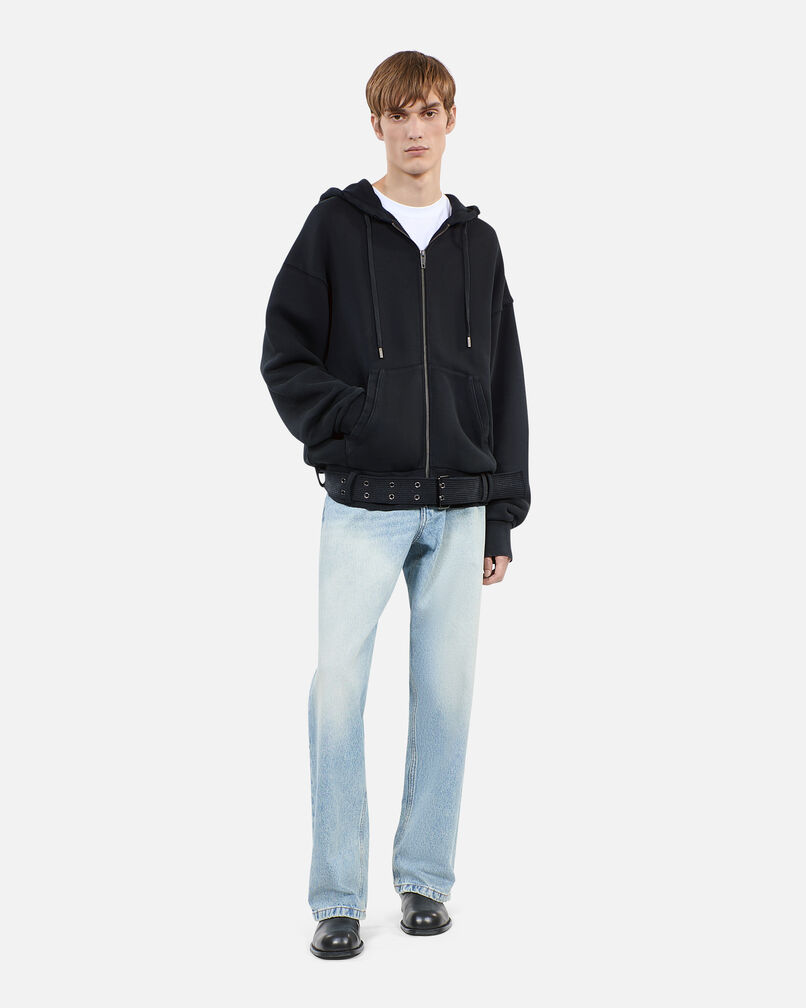 The Kooples HOMME BLACK WASHED sweatshirt à capuche noir