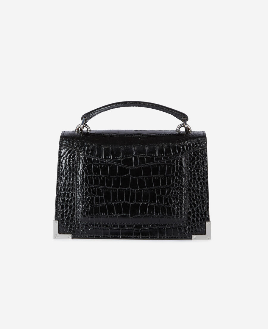 The Kooples FEMME BLACK sac emily small effet crocodile en cuir noir